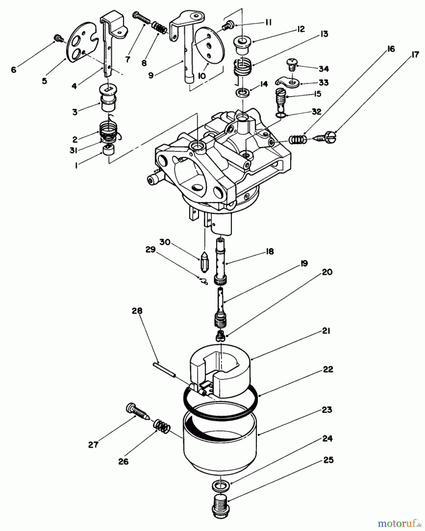 Toro Neu Mowers, Drive Unit Only 30112 - Toro Mid-Size Proline Gear Traction Unit, 12.5 hp, 1990 (0000001-0999999) CARBURETOR ASSEMBLY