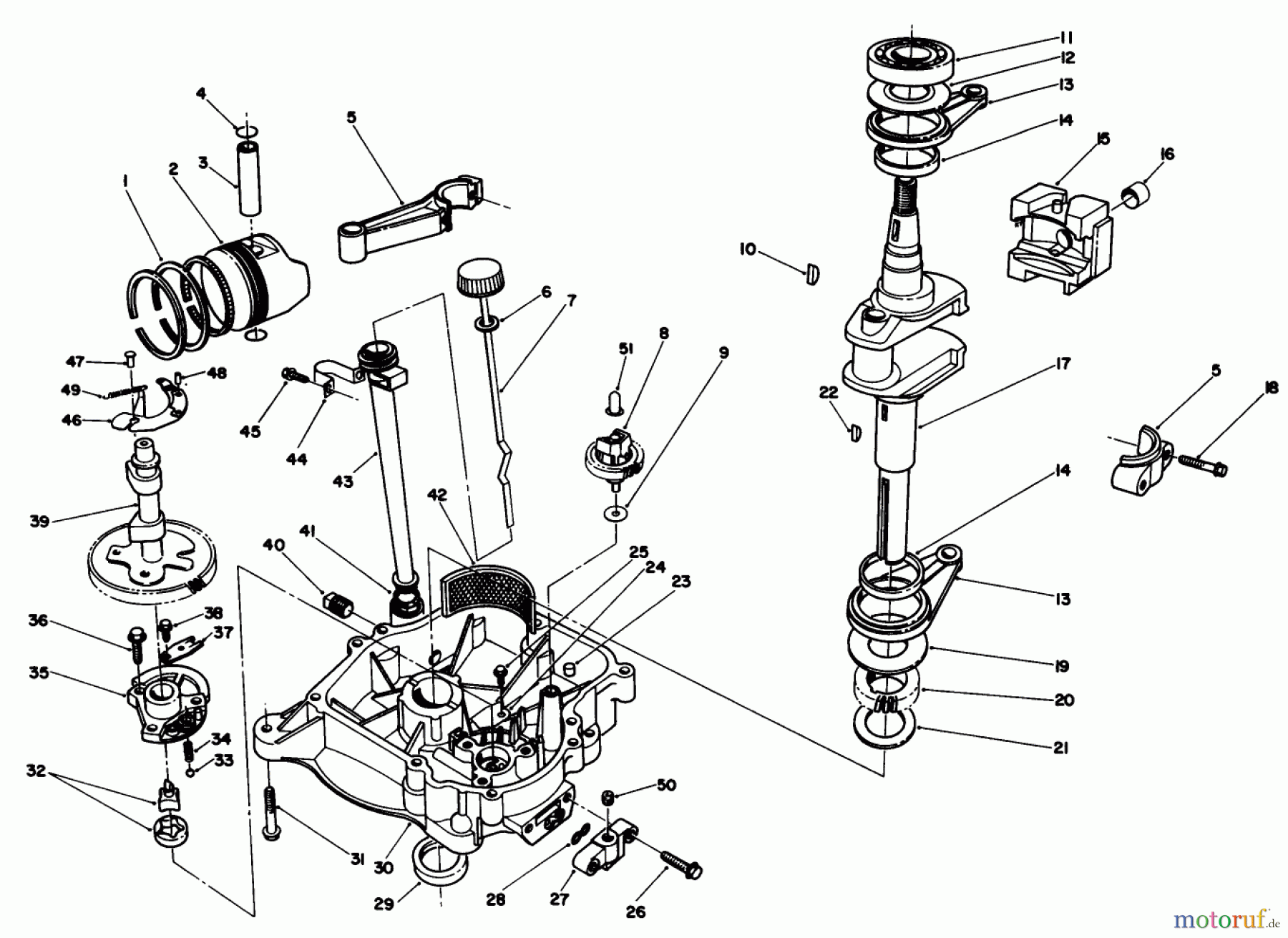 Toro Neu Mowers, Drive Unit Only 30112 - Toro Mid-Size Proline Gear Traction Unit, 12.5 hp, 1990 (0000001-0999999) CRANKCASE ASSEMBLY