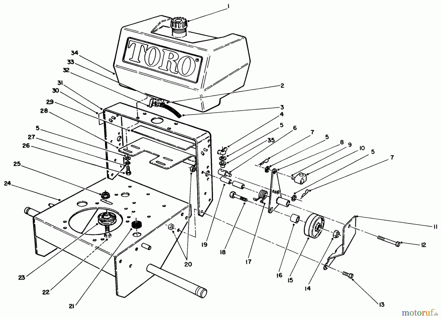 Toro Neu Mowers, Drive Unit Only 30112 - Toro Mid-Size Proline Gear Traction Unit, 12.5 hp, 1990 (0000001-0999999) FRAME ASSEMBLY