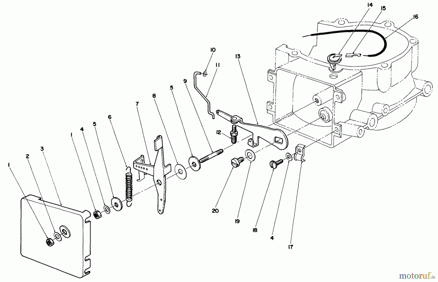  Toro Neu Mowers, Drive Unit Only 30113 - Toro Mid-Size Proline Gear Traction Unit, 8 hp, 1986 (6000001-6999999) GOVERNOR ASSEMBLY