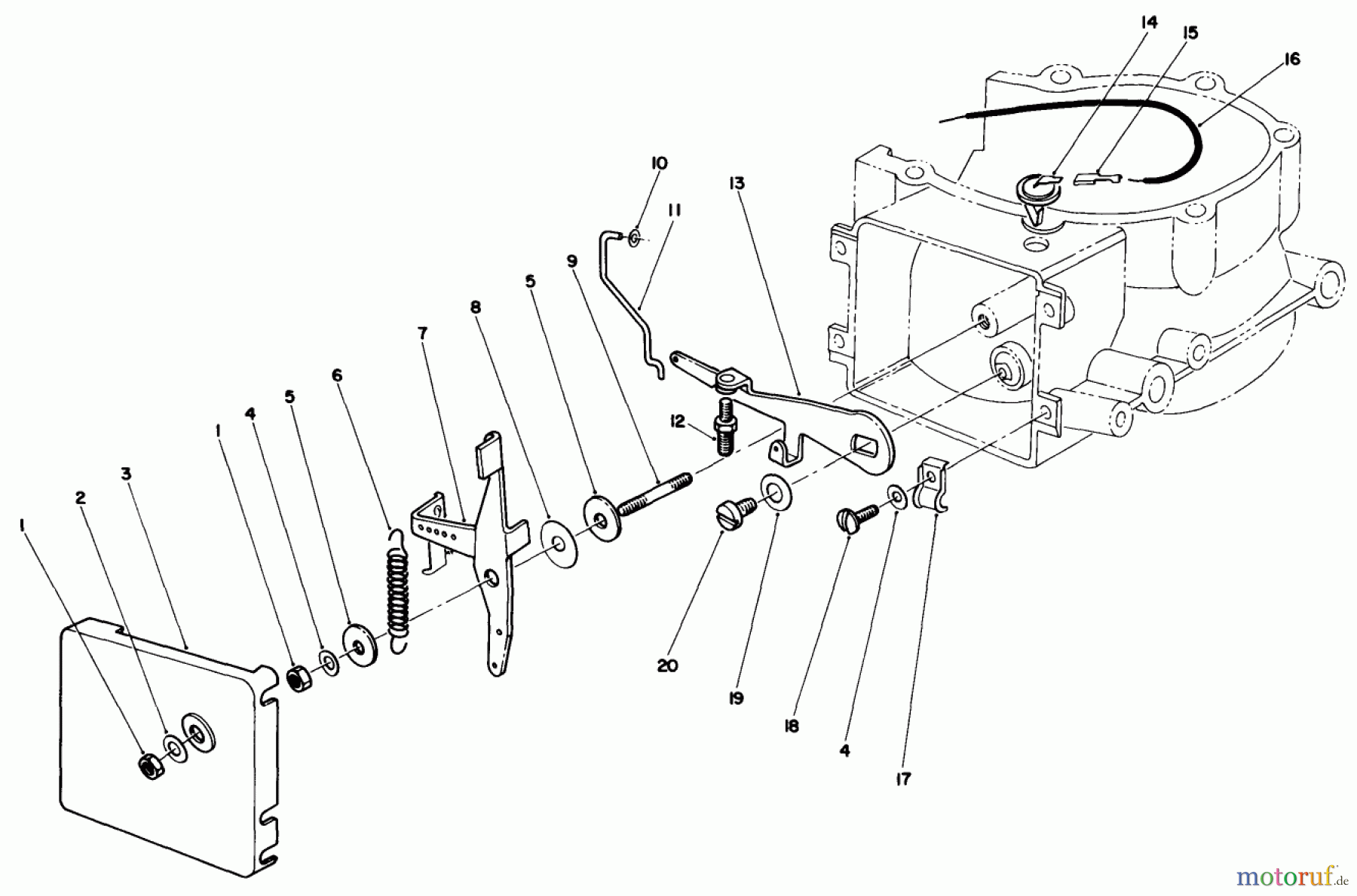 Toro Neu Mowers, Drive Unit Only 30113 - Toro Mid-Size Proline Gear Traction Unit, 8 hp, 1987 (7000001-7999999) GOVERNOR ASSEMBLY