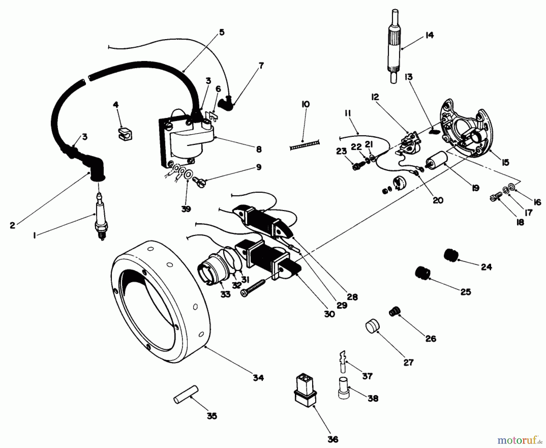  Toro Neu Mowers, Drive Unit Only 30113 - Toro Mid-Size Proline Gear Traction Unit, 8 hp, 1987 (7000001-7999999) MAGNETIC FLYWHEEL ASSEMBLY