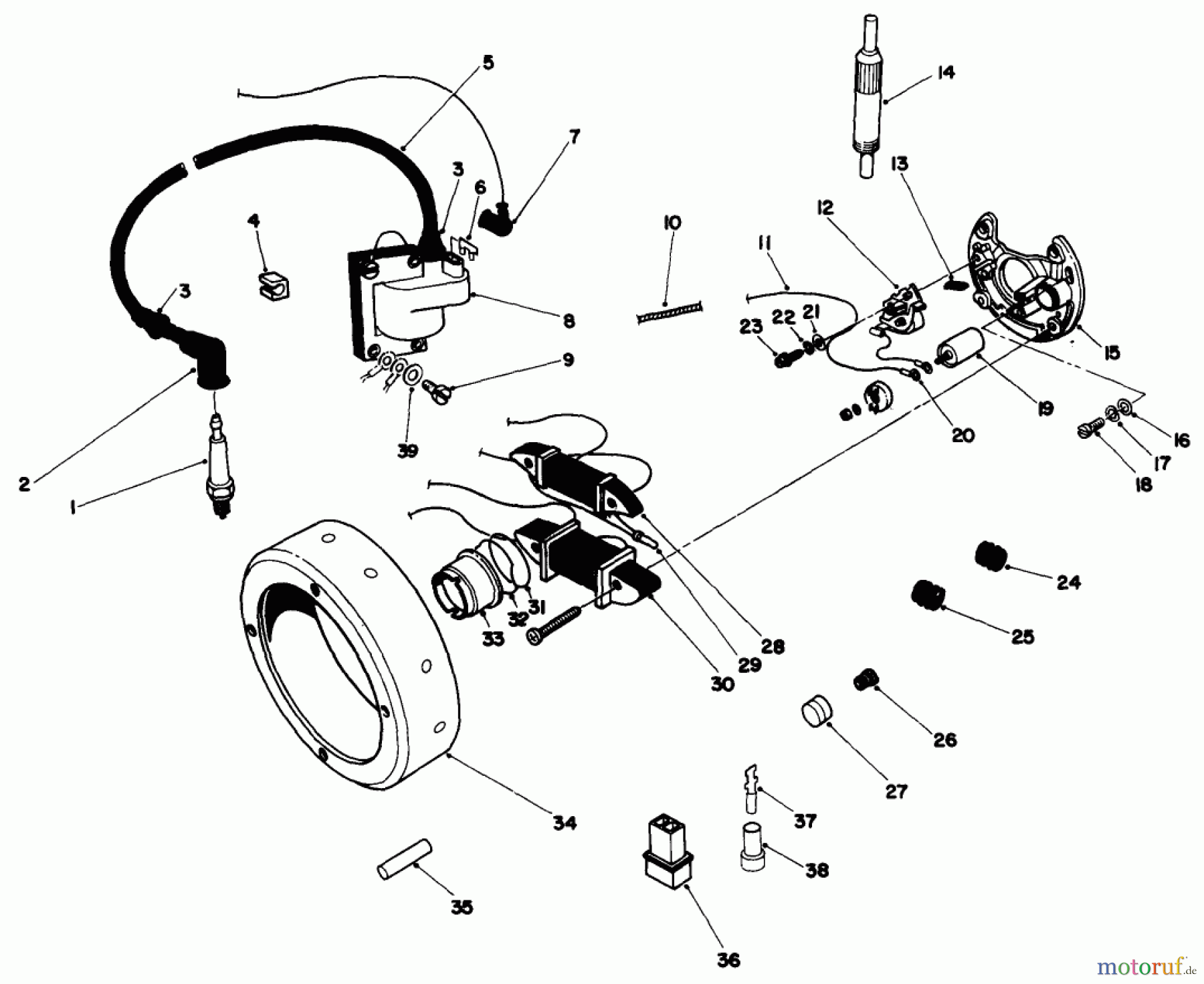Toro Neu Mowers, Drive Unit Only 30113 - Toro Mid-Size Proline Gear Traction Unit, 8 hp, 1988 (8000001-8999999) MAGNETIC FLYWHEEL ASSEMBLY
