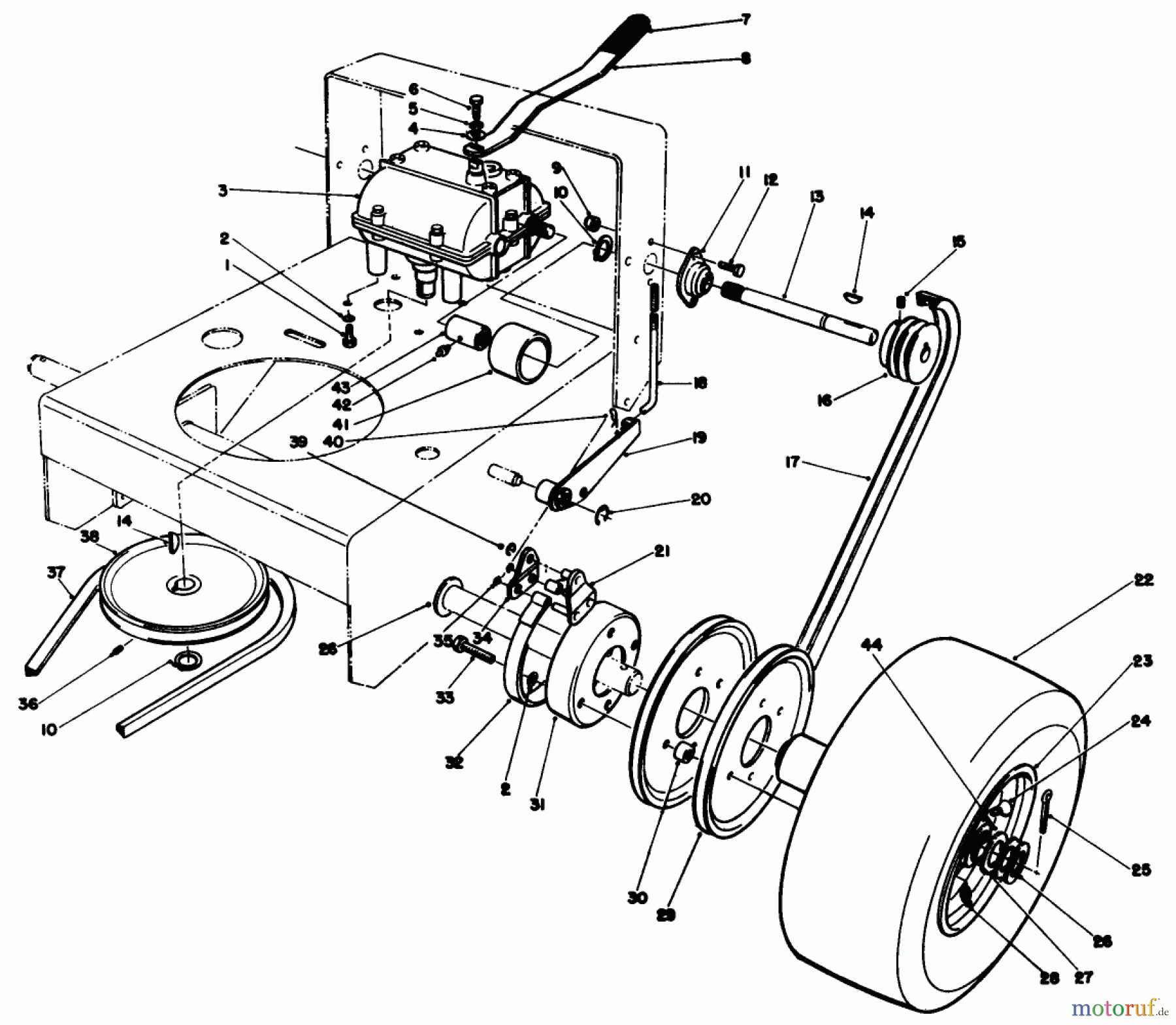  Toro Neu Mowers, Drive Unit Only 30113 - Toro Mid-Size Proline Gear Traction Unit, 8 hp, 1989 (9000001-9999999) AXLE ASSEMBLY
