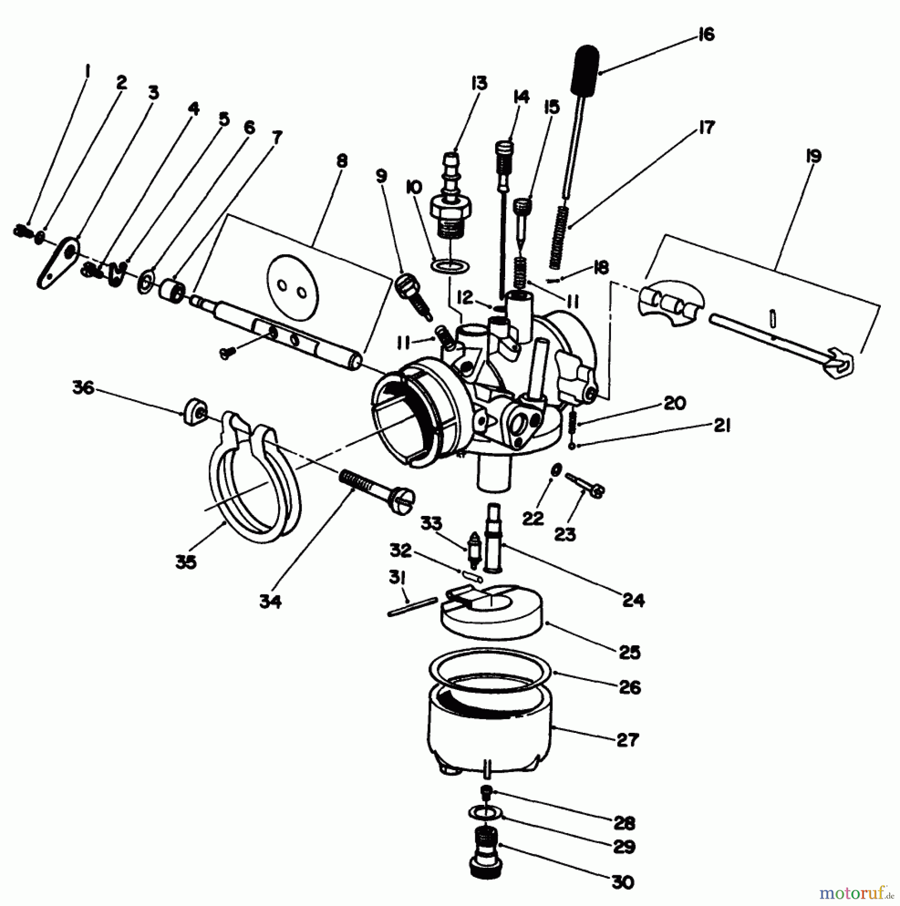  Toro Neu Mowers, Drive Unit Only 30113 - Toro Mid-Size Proline Gear Traction Unit, 8 hp, 1989 (9000001-9999999) CARBURETOR ASSEMBLY