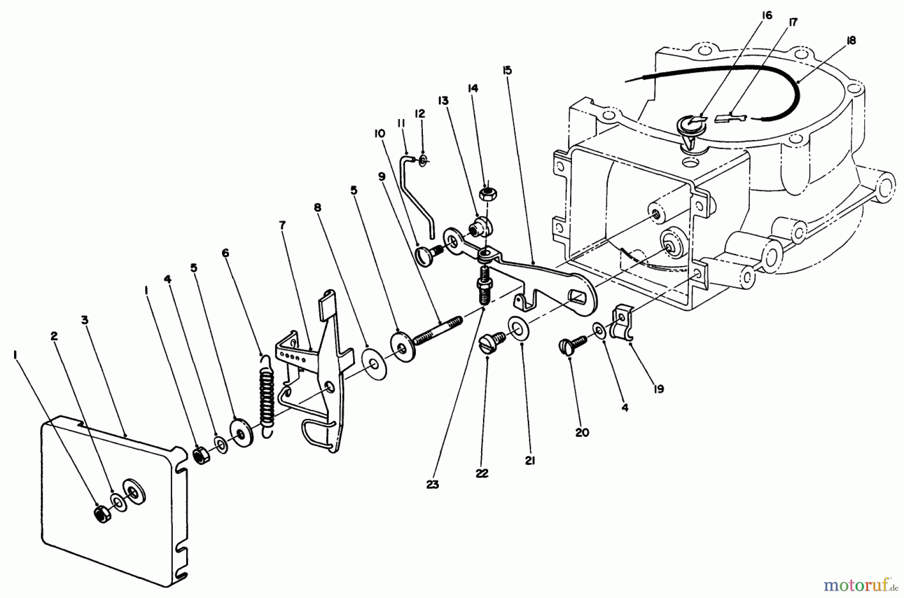 Toro Neu Mowers, Drive Unit Only 30113 - Toro Mid-Size Proline Gear Traction Unit, 8 hp, 1989 (9000001-9999999) GOVERNOR ASSEMBLY