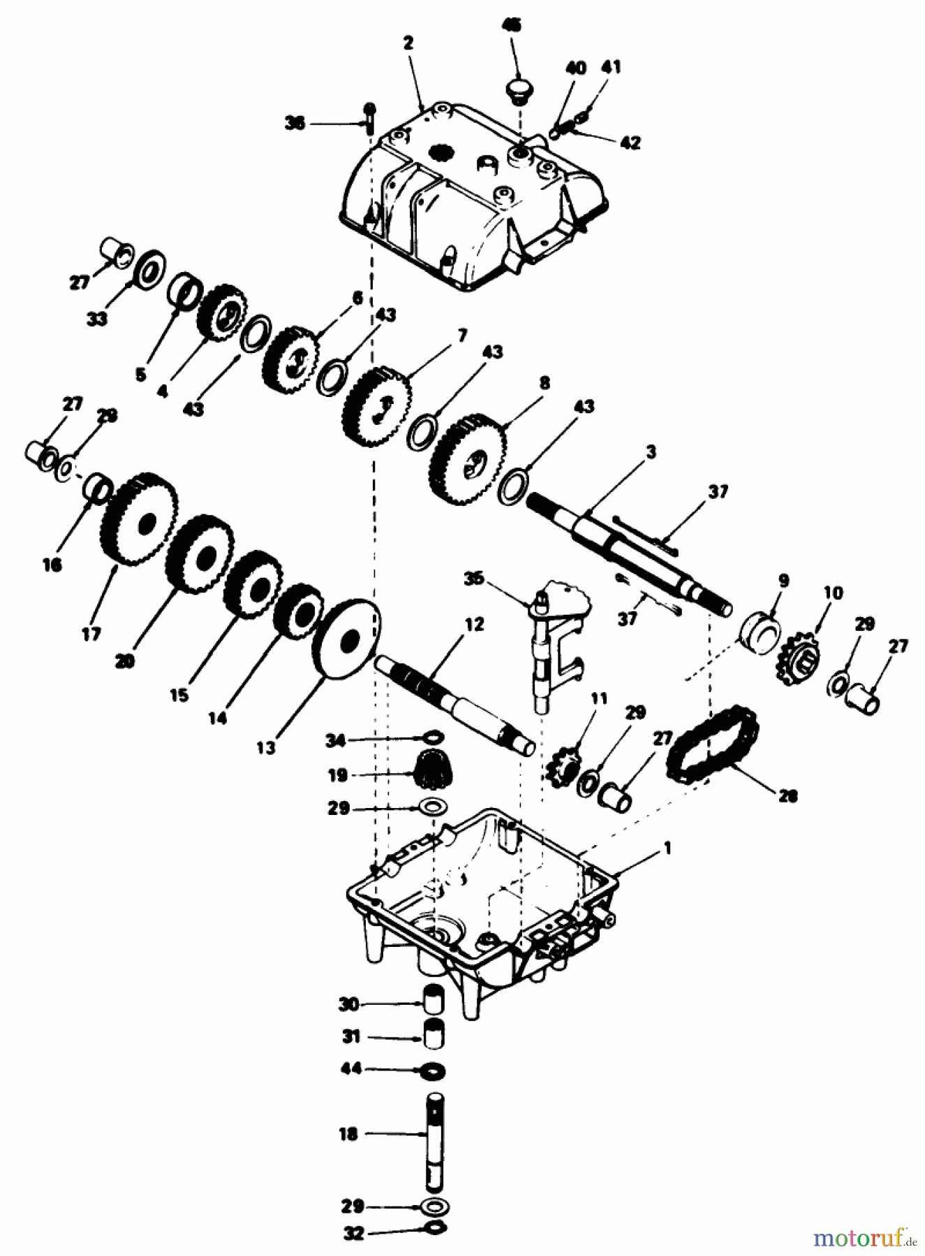 Toro Neu Mowers, Drive Unit Only 30113 - Toro Mid-Size Proline Gear Traction Unit, 8 hp, 1989 (9000001-9999999) PEERLESS TRANSMISSION MODEL NO. 787