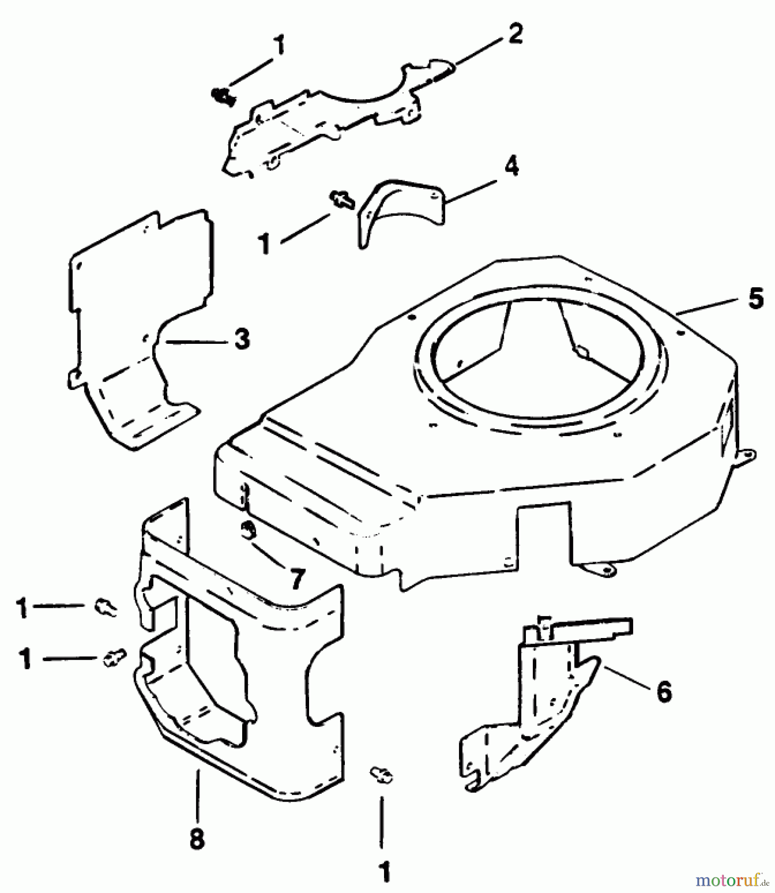  Toro Neu Mowers, Drive Unit Only 30114 - Toro Mid-Size Proline Gear Traction Unit, 14 hp, 1991 (1000001-1999999) BLOWER HOUSING & BAFFLE-ENGINE KOHLER MODEL NO. CV14 T-1412
