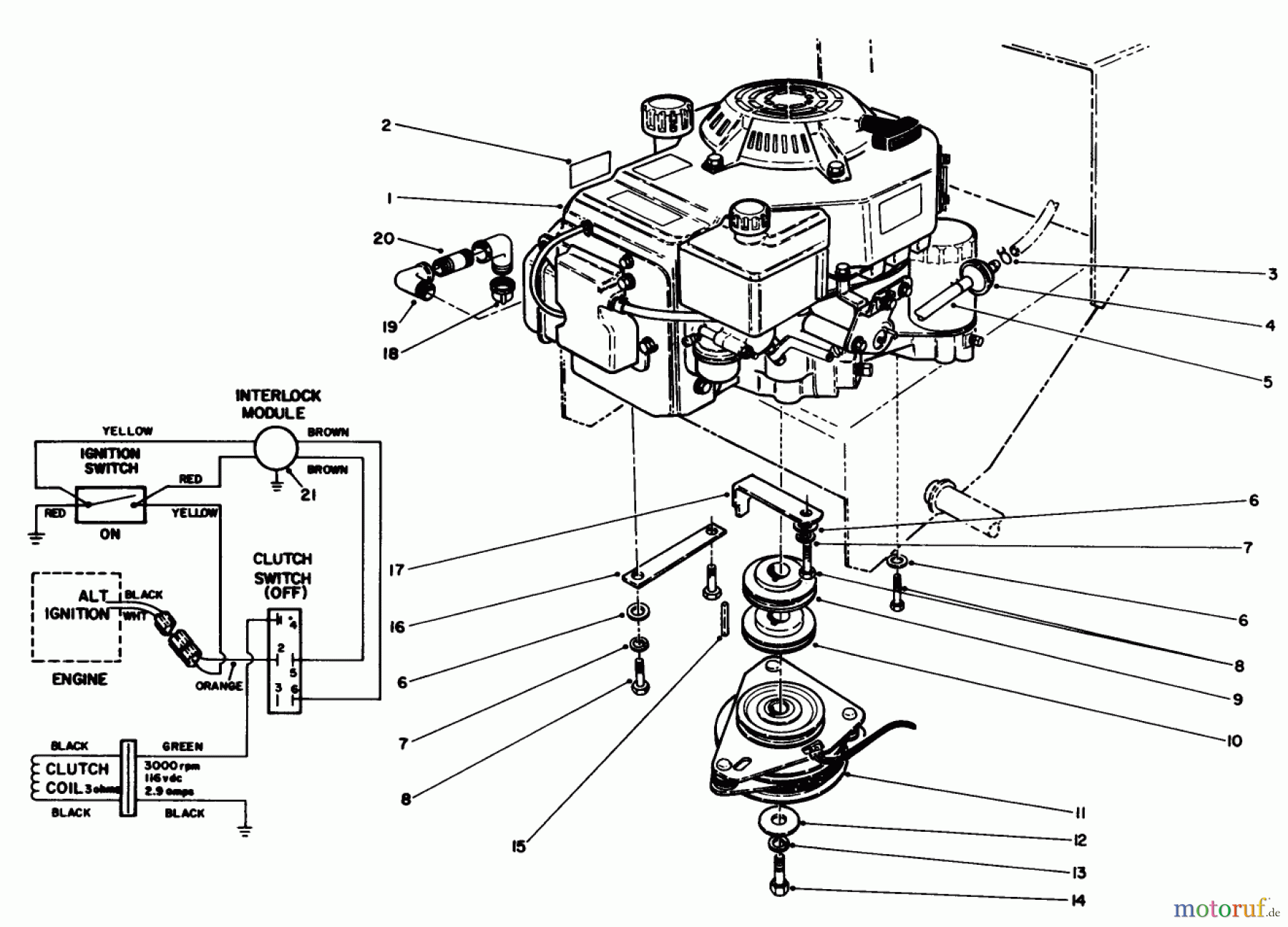  Toro Neu Mowers, Drive Unit Only 30114 - Toro Mid-Size Proline Gear Traction Unit, 14 hp, 1991 (1000001-1999999) ENGINE ASSEMBLY