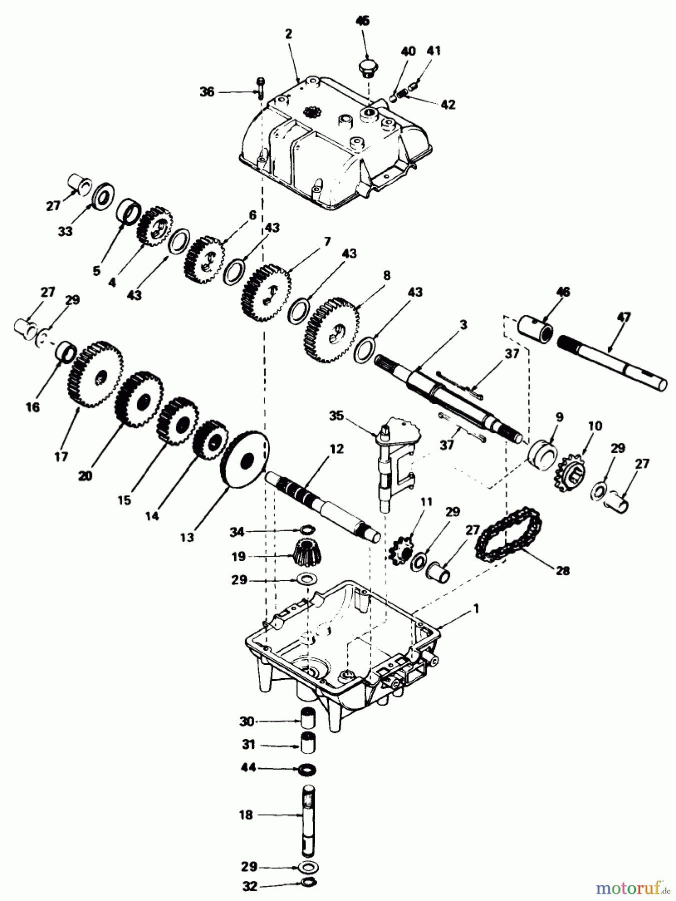 Toro Neu Mowers, Drive Unit Only 30115 - Toro Mid-Size Proline Gear Traction Unit, 12.5 hp, 1989 (9000001-9999999) PEERLESS TRANSMISSION MODEL 787