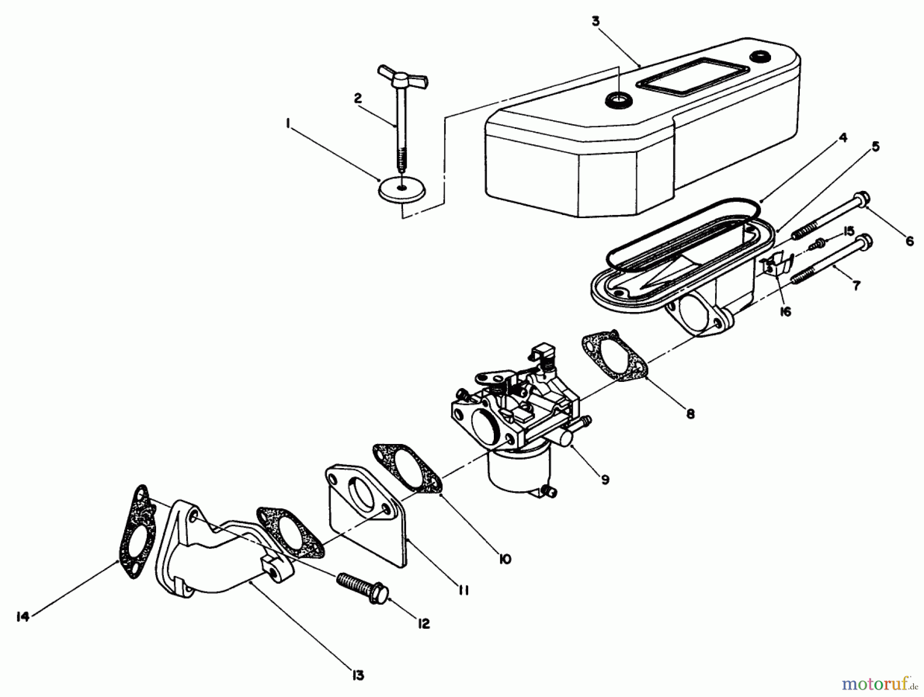  Toro Neu Mowers, Drive Unit Only 30115 - Toro Mid-Size Proline Gear Traction Unit, 12.5 hp, 1990 (0000001-0999999) AIR CLEANER & CARBUETOR ASSEMBLY