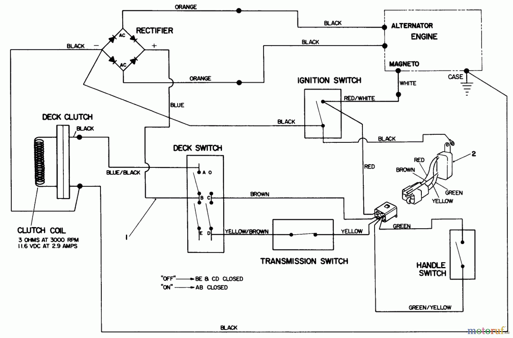 Toro Neu Mowers, Drive Unit Only 30115 - Toro Mid-Size Proline Gear Traction Unit, 12.5 hp, 1990 (0000001-0999999) ELECTRICAL SCHEMATIC