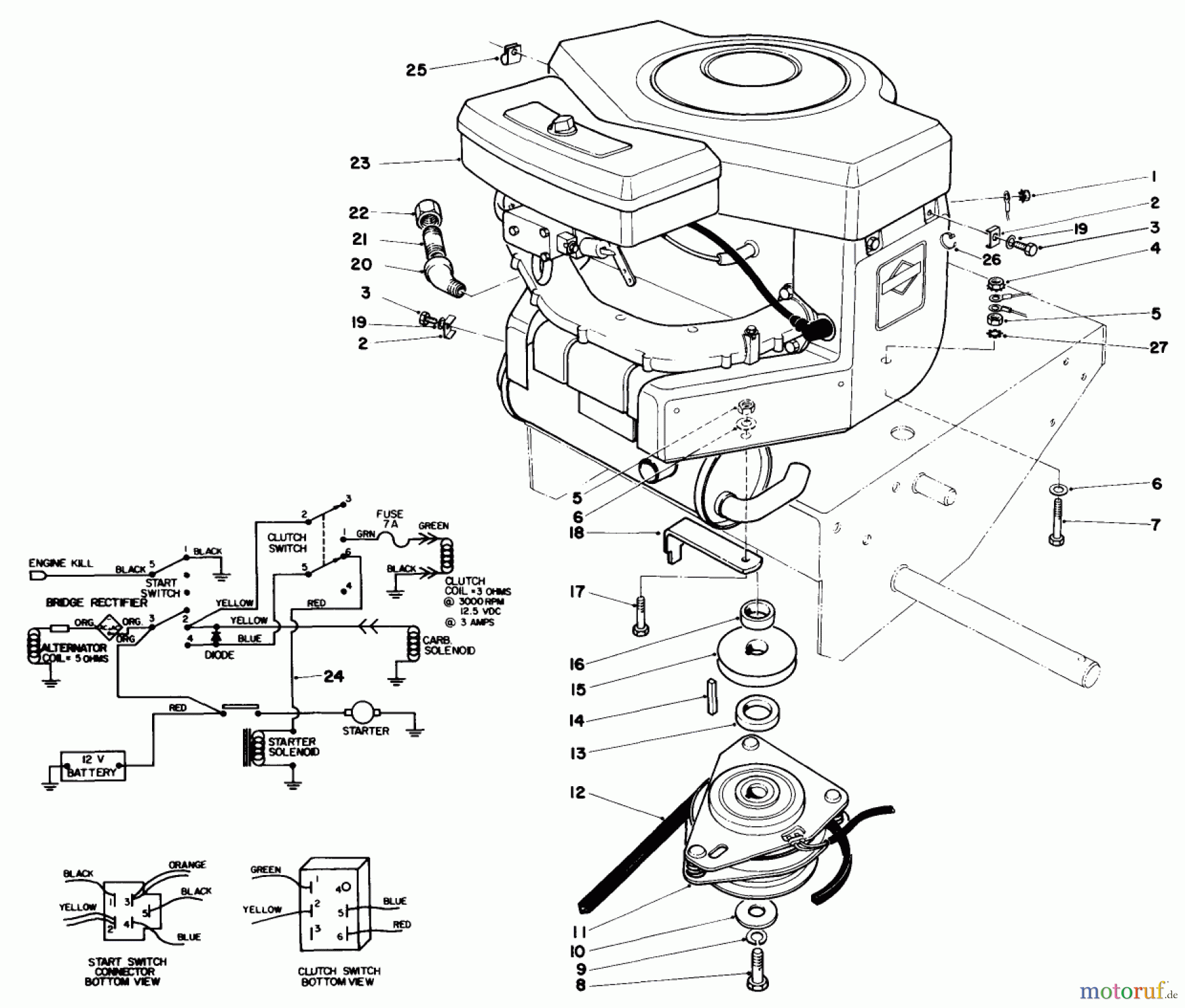  Toro Neu Mowers, Drive Unit Only 30116 - Toro Mid-Size Proline Gear Traction Unit, 16 hp, 1987 (7000001-7999999) ENGINE ASSEMBLY