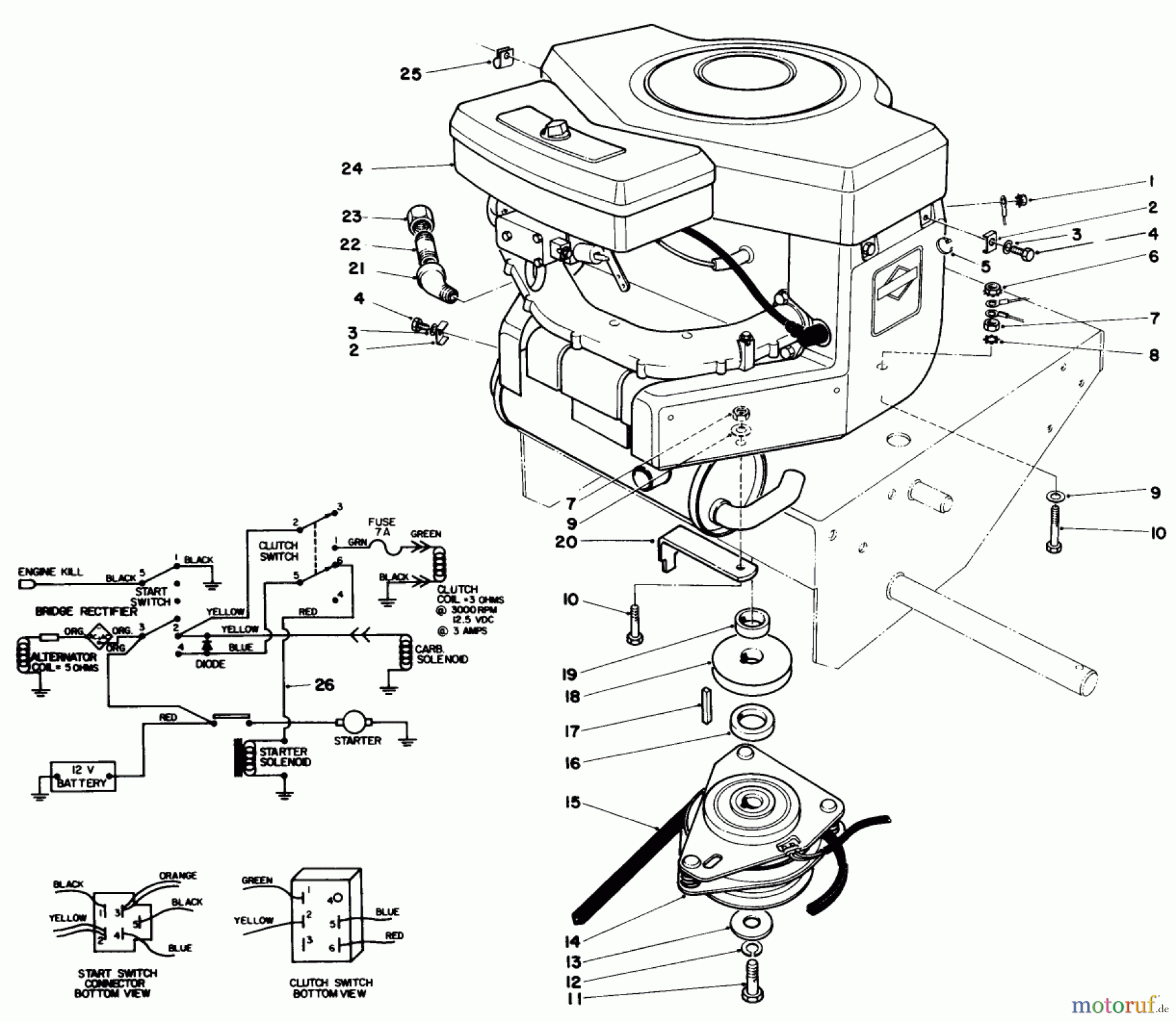 Toro Neu Mowers, Drive Unit Only 30116 - Toro Mid-Size Proline Gear Traction Unit, 16 hp, 1988 (8000001-8999999) ENGINE ASSEMBLY