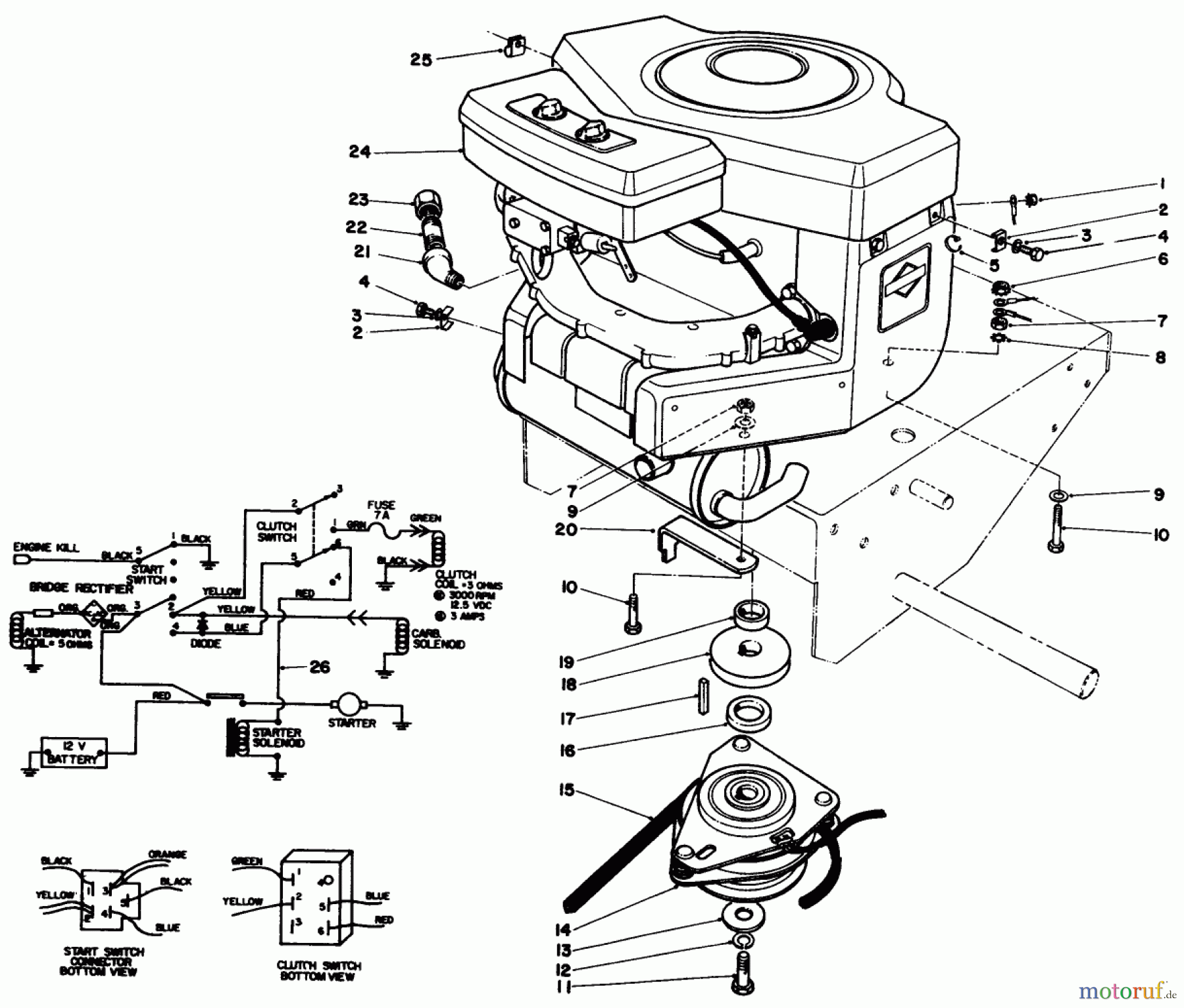 Toro Neu Mowers, Drive Unit Only 30116 - Toro Mid-Size Proline Gear Traction Unit, 16 hp, 1989 (9000001-9999999) ENGINE ASSEMBLY