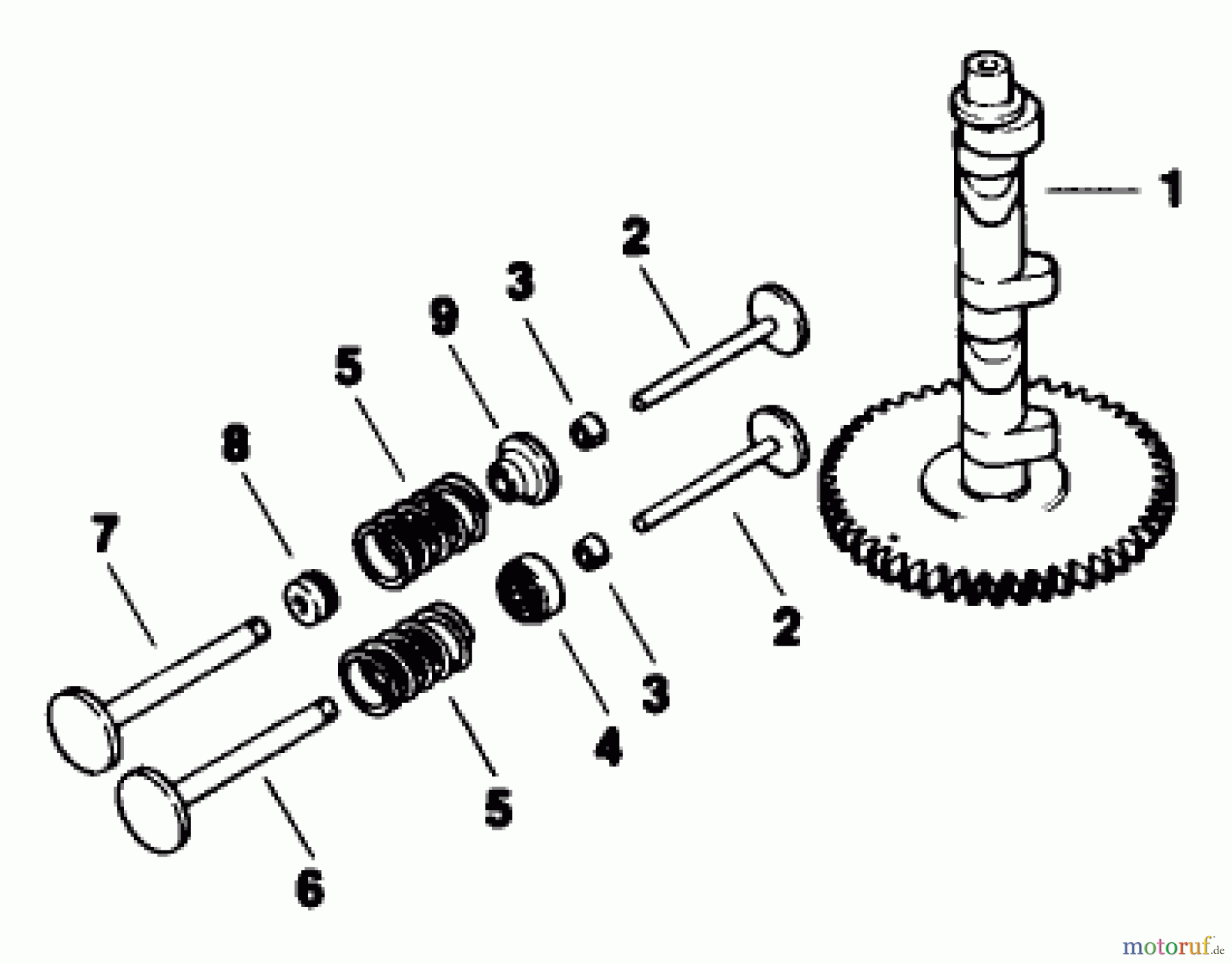 Toro Neu Mowers, Drive Unit Only 30117 - Toro Mid-Size Proline Gear Traction Unit, 16 hp, 1990 (0000001-0999999) CAMSHAFT & VALVES-ENGINE KOHLER MODEL NO. MV16S-TYPE 56511