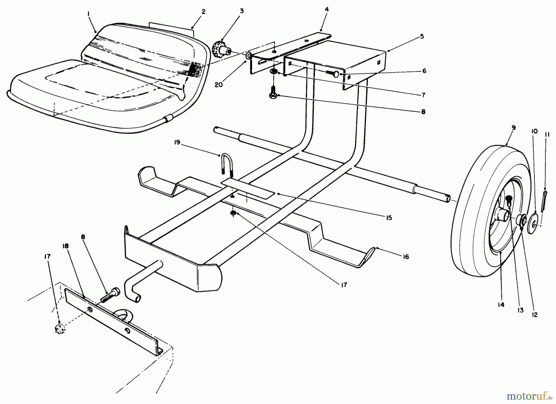  Toro Neu Mowers, Drive Unit Only 30117 - Toro Mid-Size Proline Gear Traction Unit, 16 hp, 1990 (0000001-0999999) SULKY KIT MODEL NO 30122 (OPTIONAL)