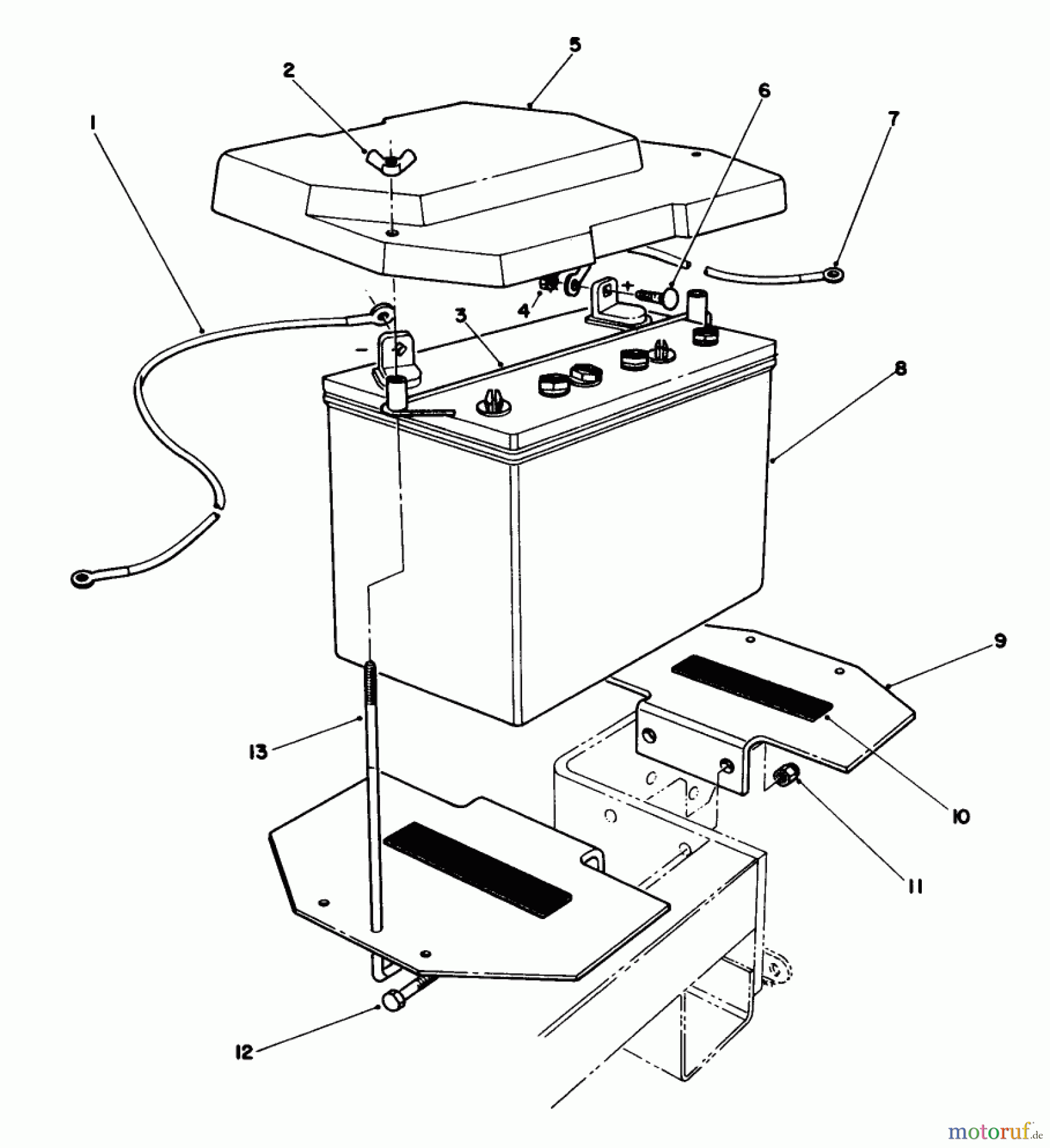 Toro Neu Mowers, Drive Unit Only 30117 - Toro Mid-Size Proline Gear Traction Unit, 16 hp, 1991 (1000001-1999999) BATTERY ASSEMBLY