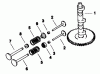Toro 30117 - Mid-Size Proline Gear Traction Unit, 16 hp, 1991 (1000001-1999999) Ersatzteile CAMSHAFT & VALVES-ENGINE KOHLER MODEL NO. MV16S-TYPE 56511
