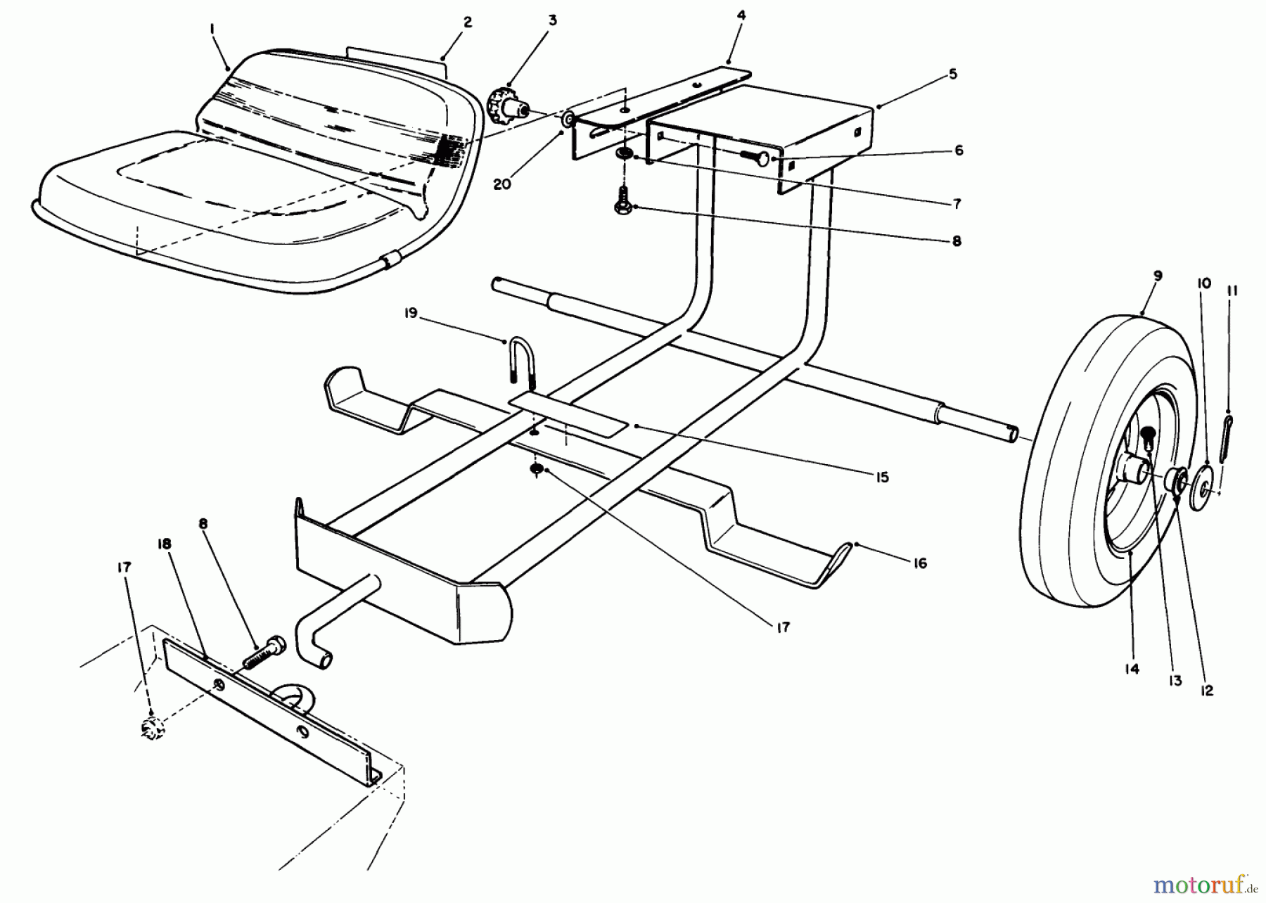 Toro Neu Mowers, Drive Unit Only 30117 - Toro Mid-Size Proline Gear Traction Unit, 16 hp, 1991 (1000001-1999999) SULKY KIT MODEL NO 30122 (OPTIONAL)