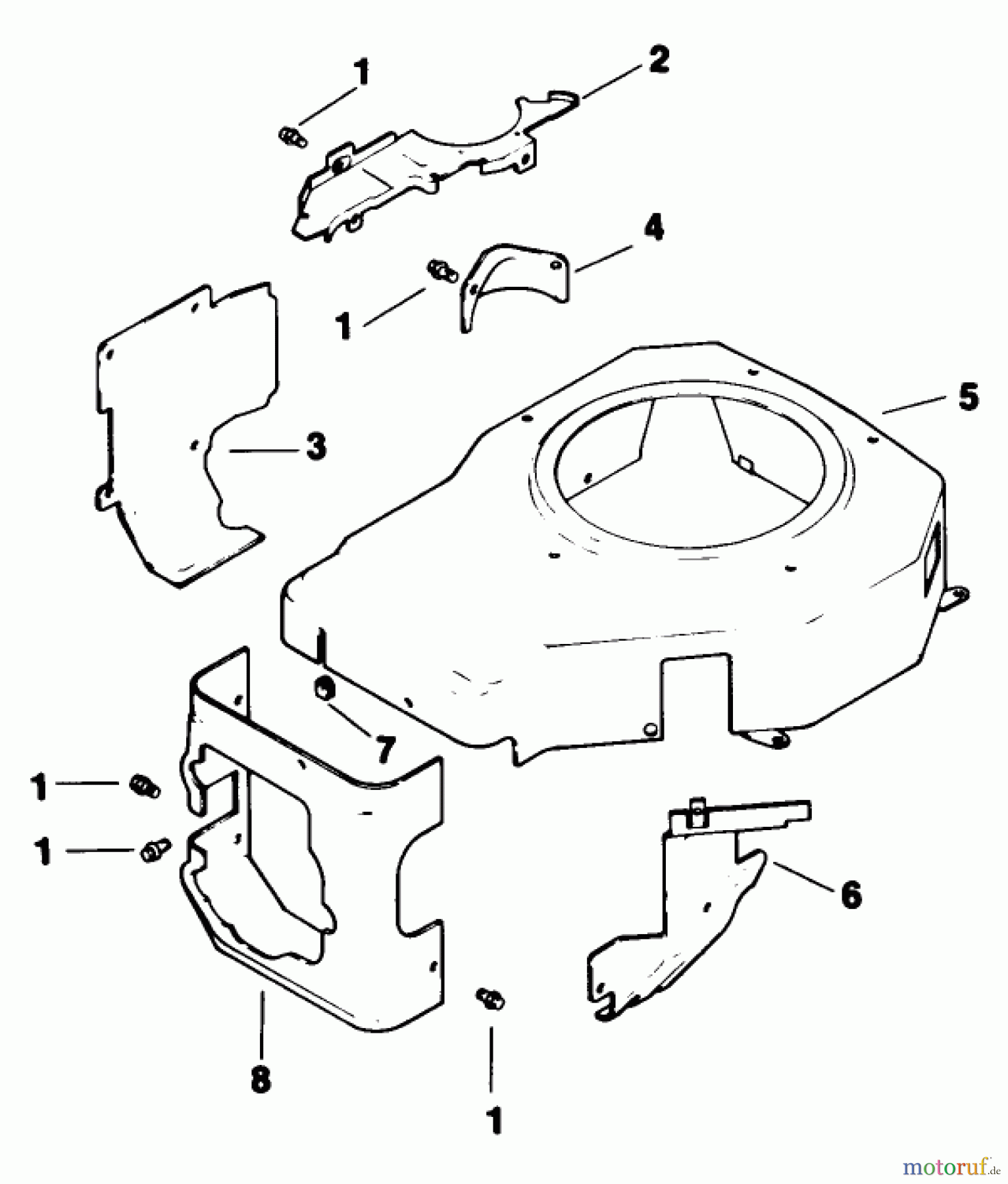 Toro Neu Mowers, Drive Unit Only 30156 - Toro Mid-Size Proline Gear Traction Unit, 12.5 hp, 1991 (100001-199999) BLOWER HOUSING & BAFFLES-ENGINE KOHLER MODEL CV12.5T SPEC. NO. 1254