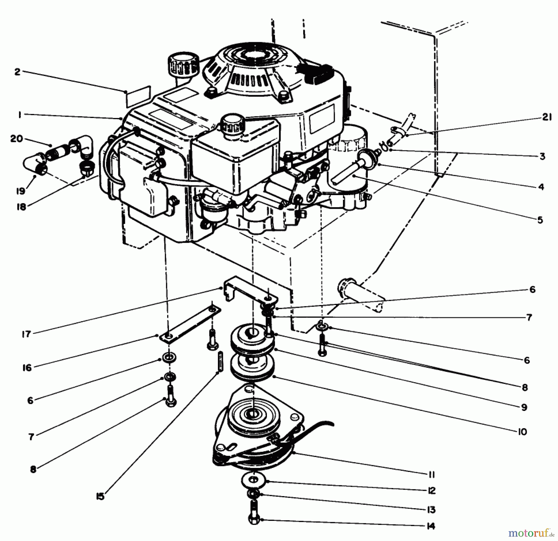 Toro Neu Mowers, Drive Unit Only 30156 - Toro Mid-Size Proline Gear Traction Unit, 12.5 hp, 1991 (100001-199999) ENGINE ASSEMBLY