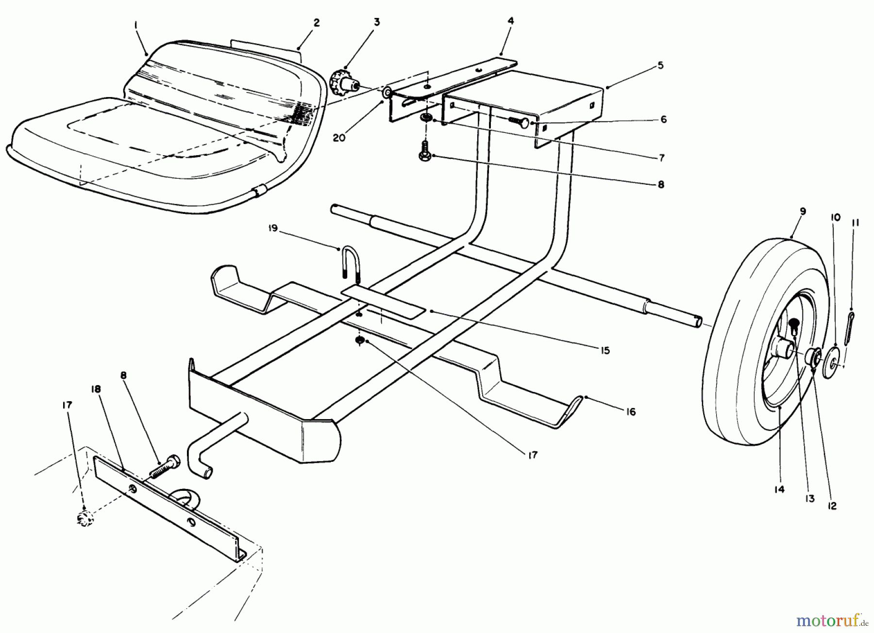 Toro Neu Mowers, Drive Unit Only 30156 - Toro Mid-Size Proline Gear Traction Unit, 12.5 hp, 1991 (100001-199999) SULKY KIT MODEL NO. 30122 (OPTIONAL)