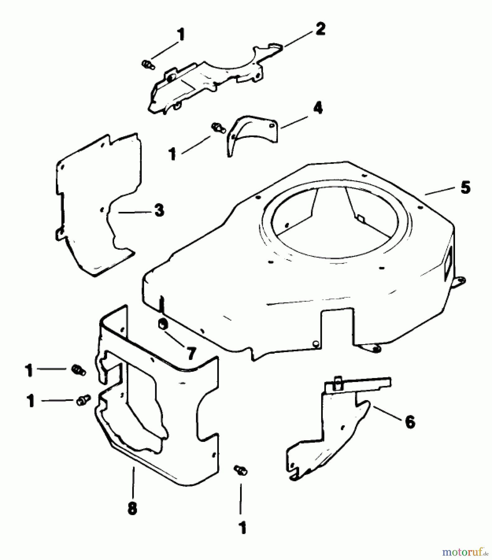 Toro Neu Mowers, Drive Unit Only 30156 - Toro Mid-Size Proline Gear Traction Unit, 12.5 hp, 1992 (200001-299999) BLOWER HOUSING BAFFLES-ENGINE-KOHLER MODEL CV12.5T SPEC. NO. 1254