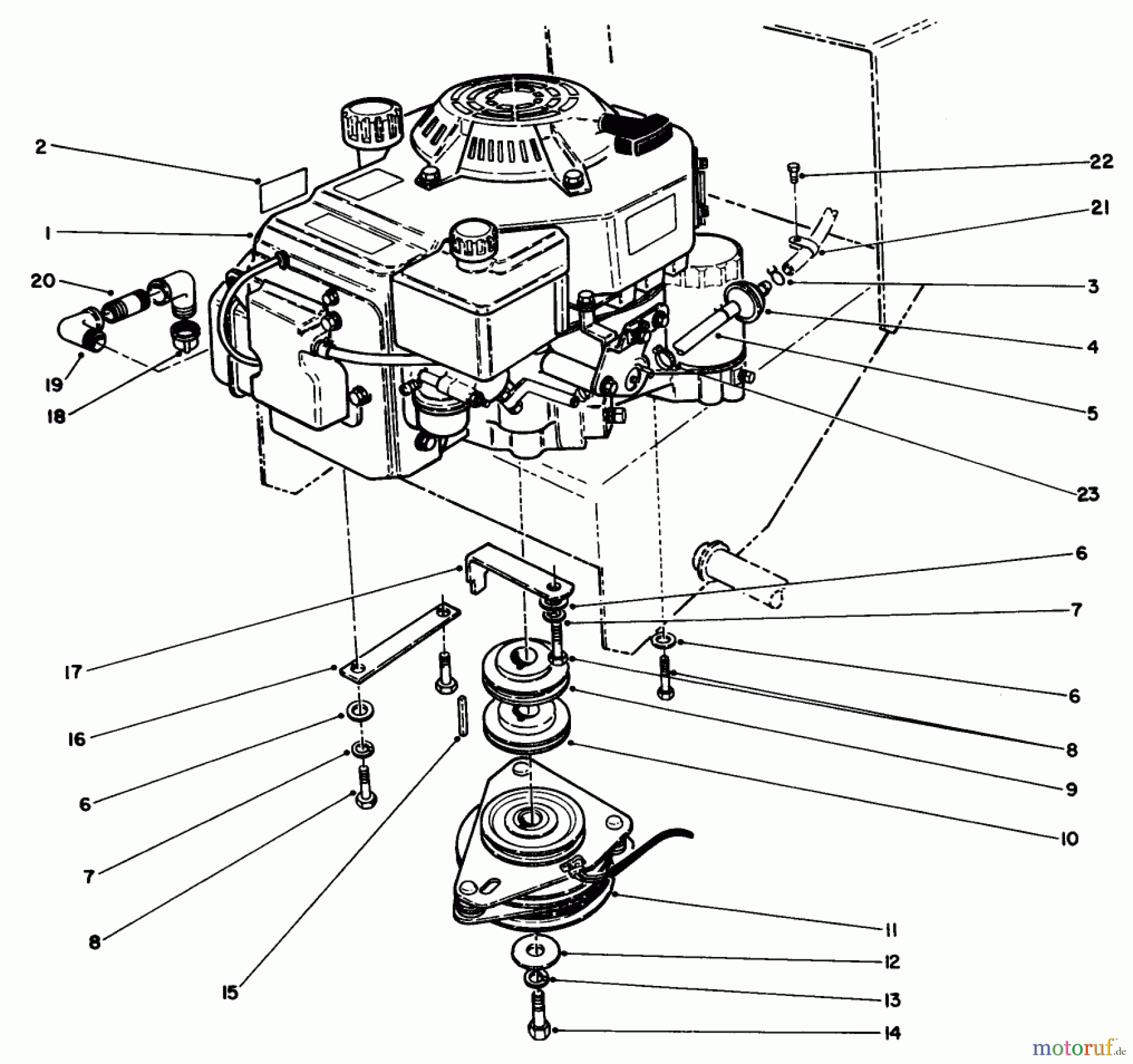 Toro Neu Mowers, Drive Unit Only 30156 - Toro Mid-Size Proline Gear Traction Unit, 12.5 hp, 1993 (390001-399999) ENGINE ASSEMBLY