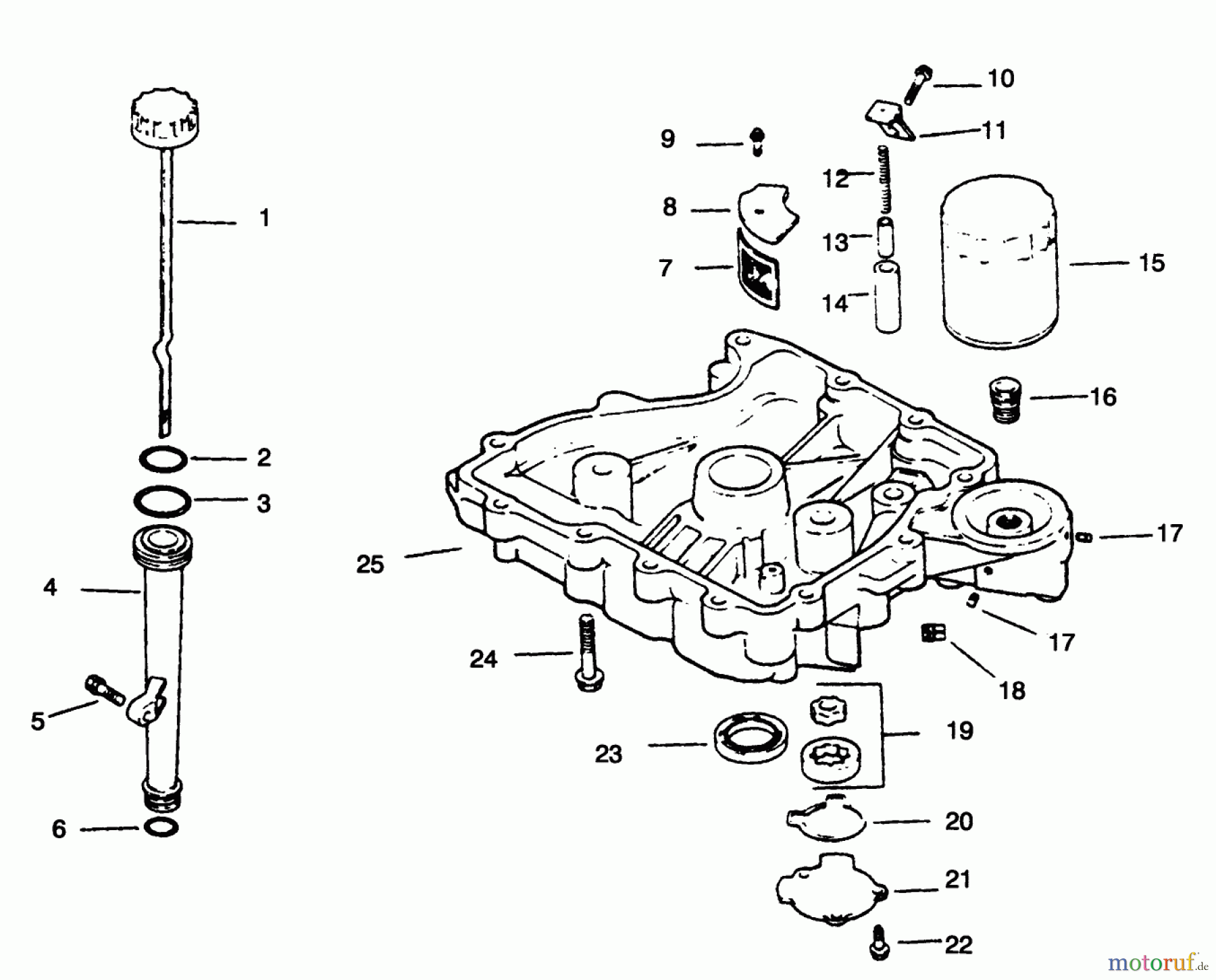 Toro Neu Mowers, Drive Unit Only 30157 - Toro Mid-Size Proline Gear Traction Unit, 12.5 hp, 1995 (590001-599999) OIL PAN/LUBRICATION-ENGINE KOHLER MODEL NO. CV12.5T-1254