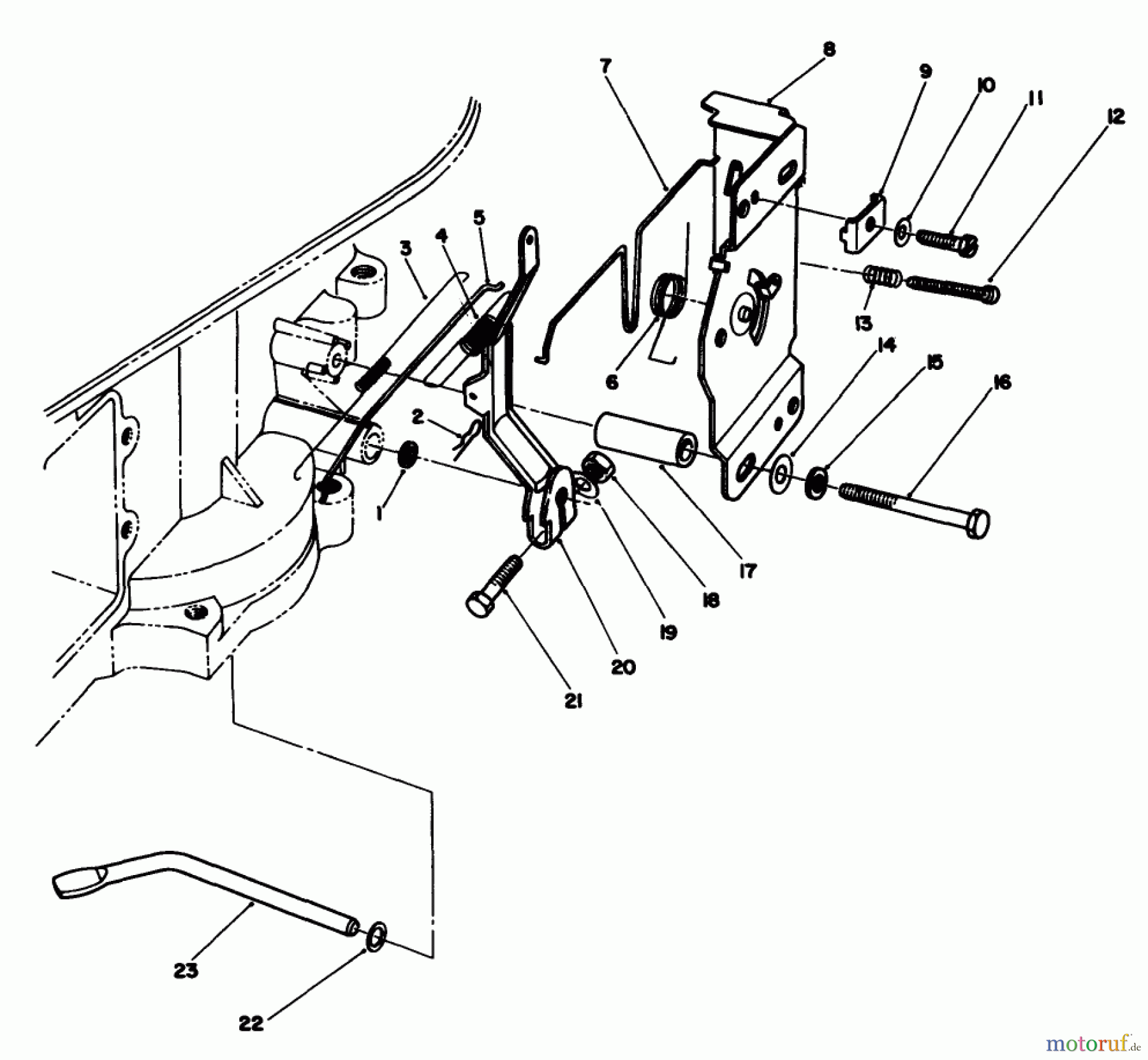 Toro Neu Mowers, Drive Unit Only 30165 - Toro Mid-Size Proline Gear Traction Unit, 12.5 hp, 1992 (2000001-2999999) GOVERNOR ASSEMBLY