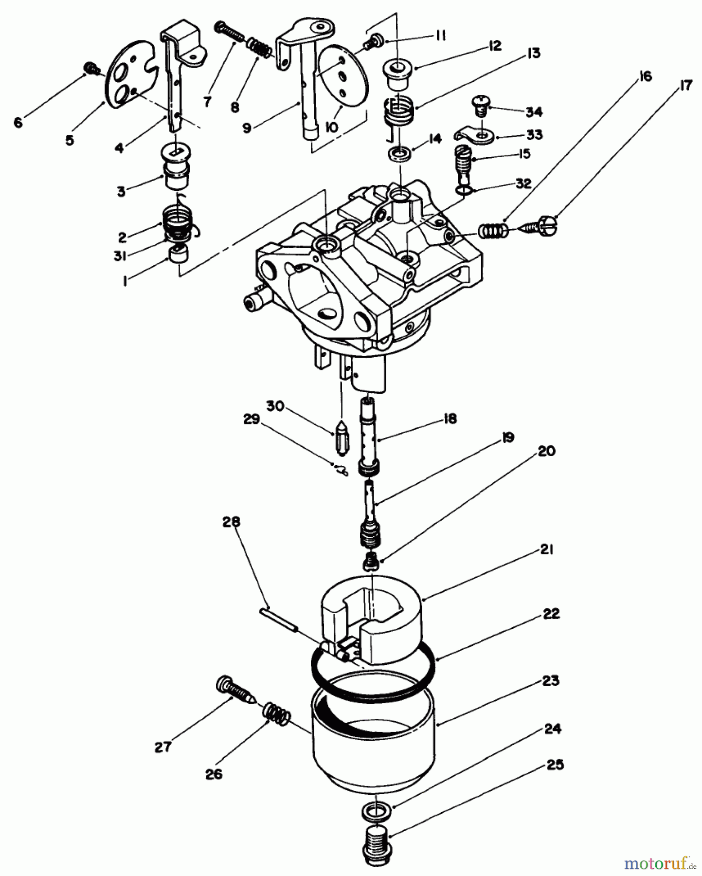 Toro Neu Mowers, Drive Unit Only 30165 - Toro Mid-Size Proline Gear Traction Unit, 12.5 hp, 1993 (3900001-3999999) CARBURETOR ASSEMBLY