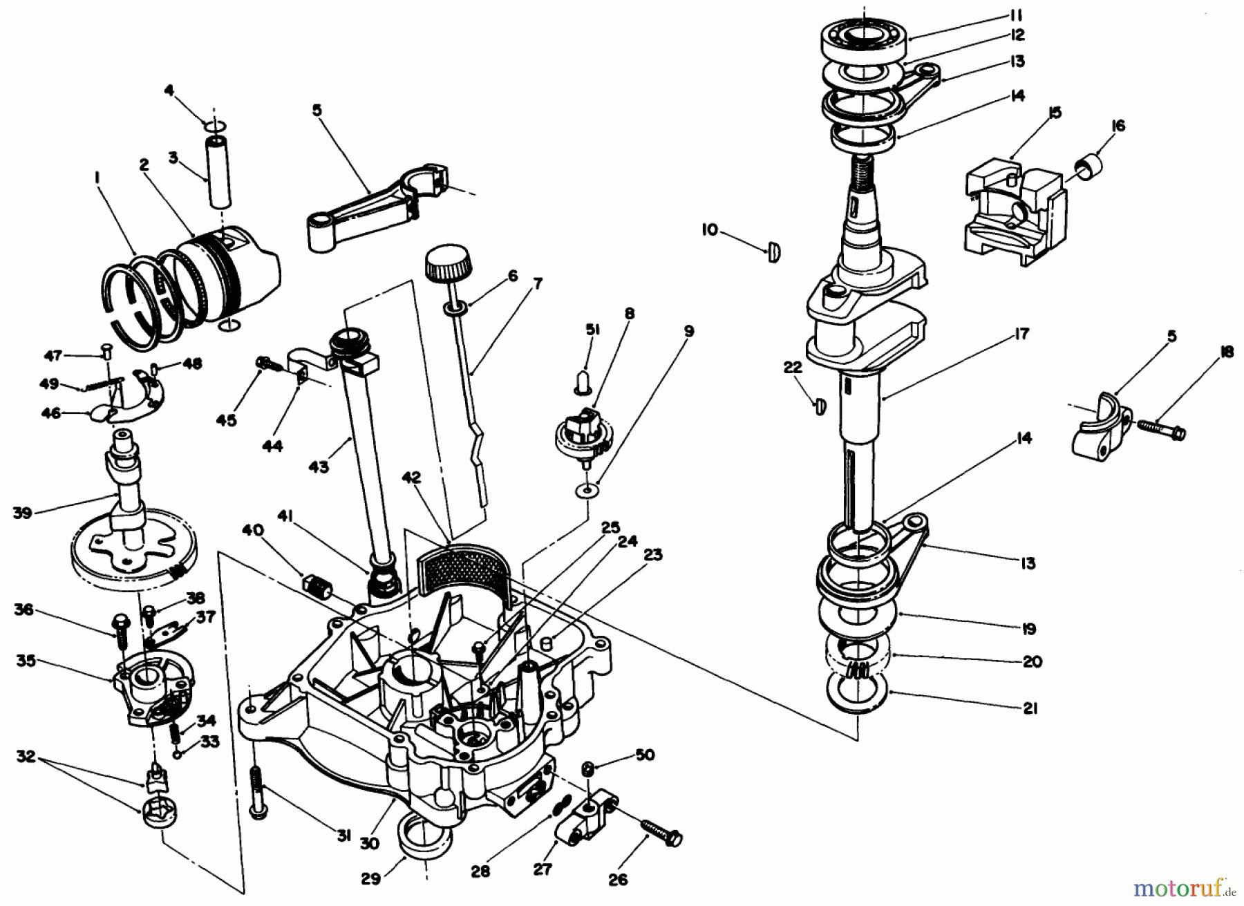Toro Neu Mowers, Drive Unit Only 30165 - Toro Mid-Size Proline Gear Traction Unit, 12.5 hp, 1993 (3900001-3999999) CRANKCASE ASSEMBLY