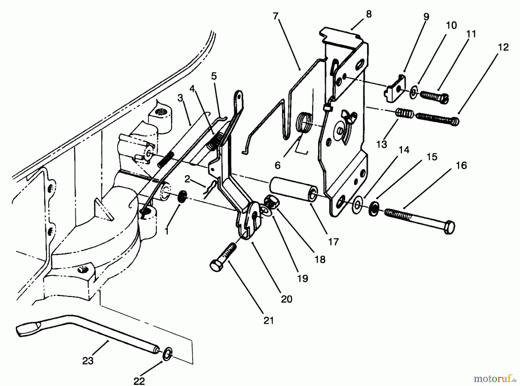  Toro Neu Mowers, Drive Unit Only 30165 - Toro Mid-Size Proline Gear Traction Unit, 12.5 hp, 1994 (4900001-4999999) GOVERNOR ASSEMBLY