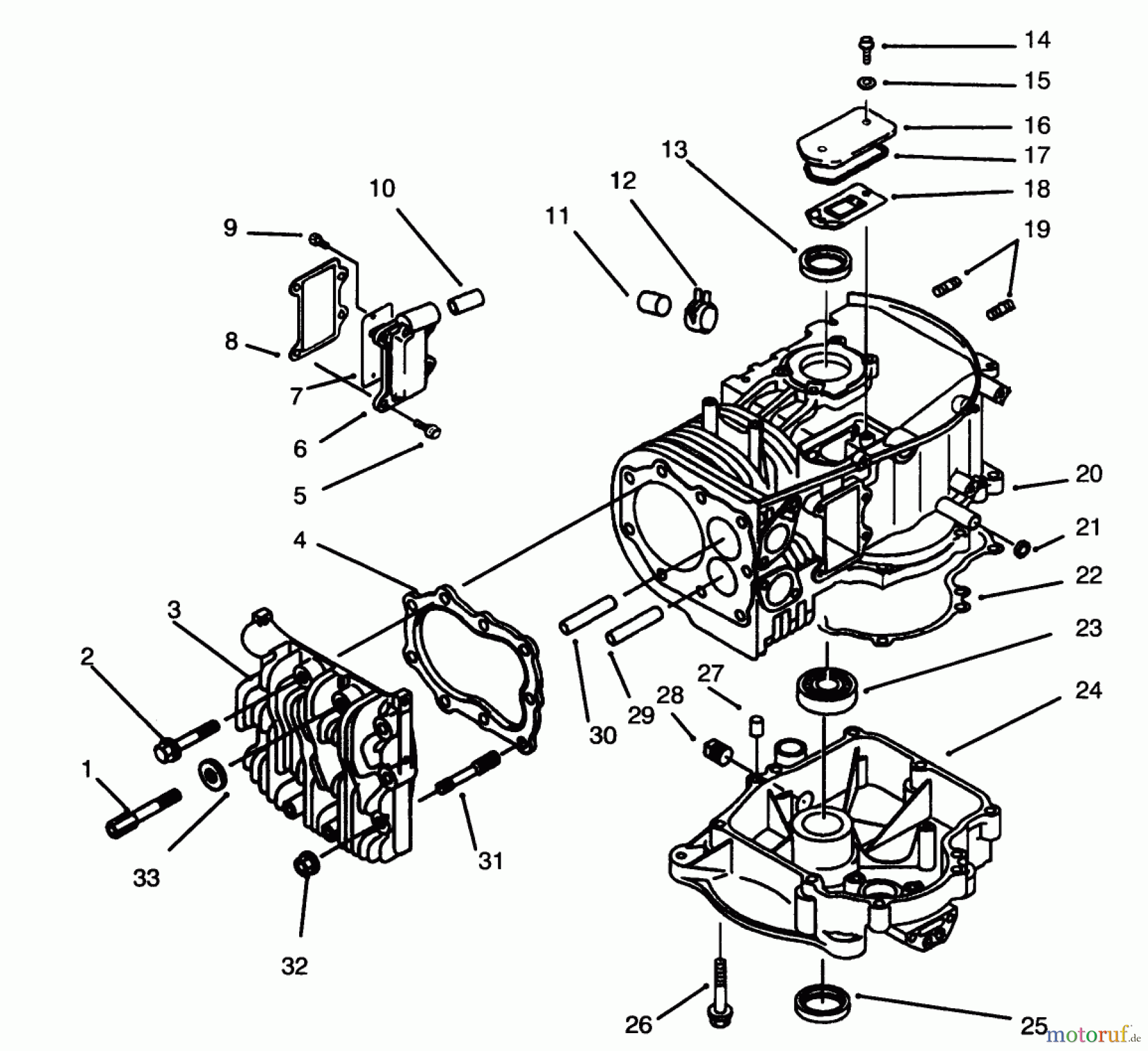 Toro Neu Mowers, Drive Unit Only 30165 - Toro Mid-Size Proline Gear Traction Unit, 12.5 hp, 1995 (5900001-5999999) CRANKCASE