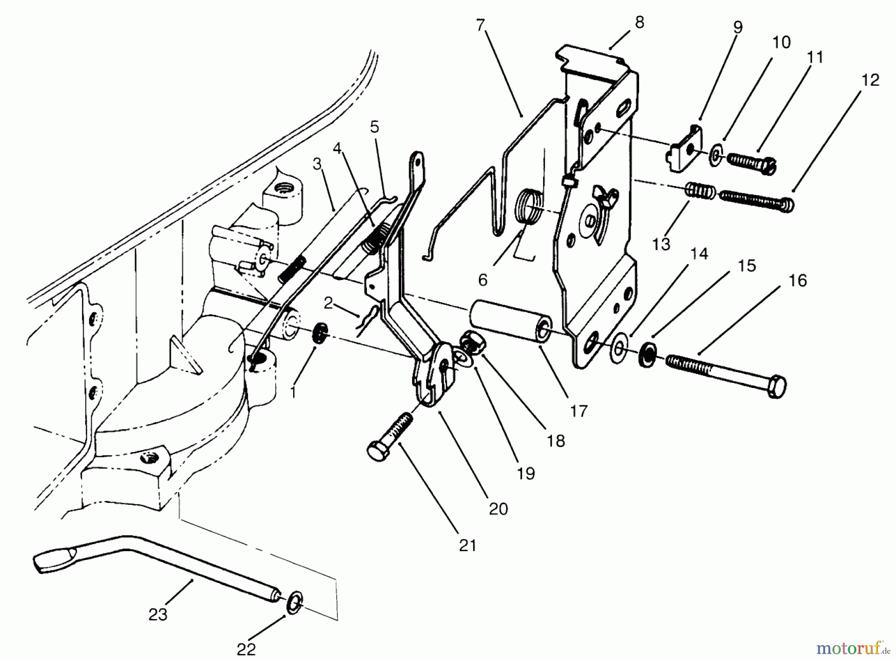  Toro Neu Mowers, Drive Unit Only 30166 - Toro Mid-Size Proline Gear Traction Unit, 12.5 hp, 1995 (590001-599999) GOVERNOR ASSEMBLY