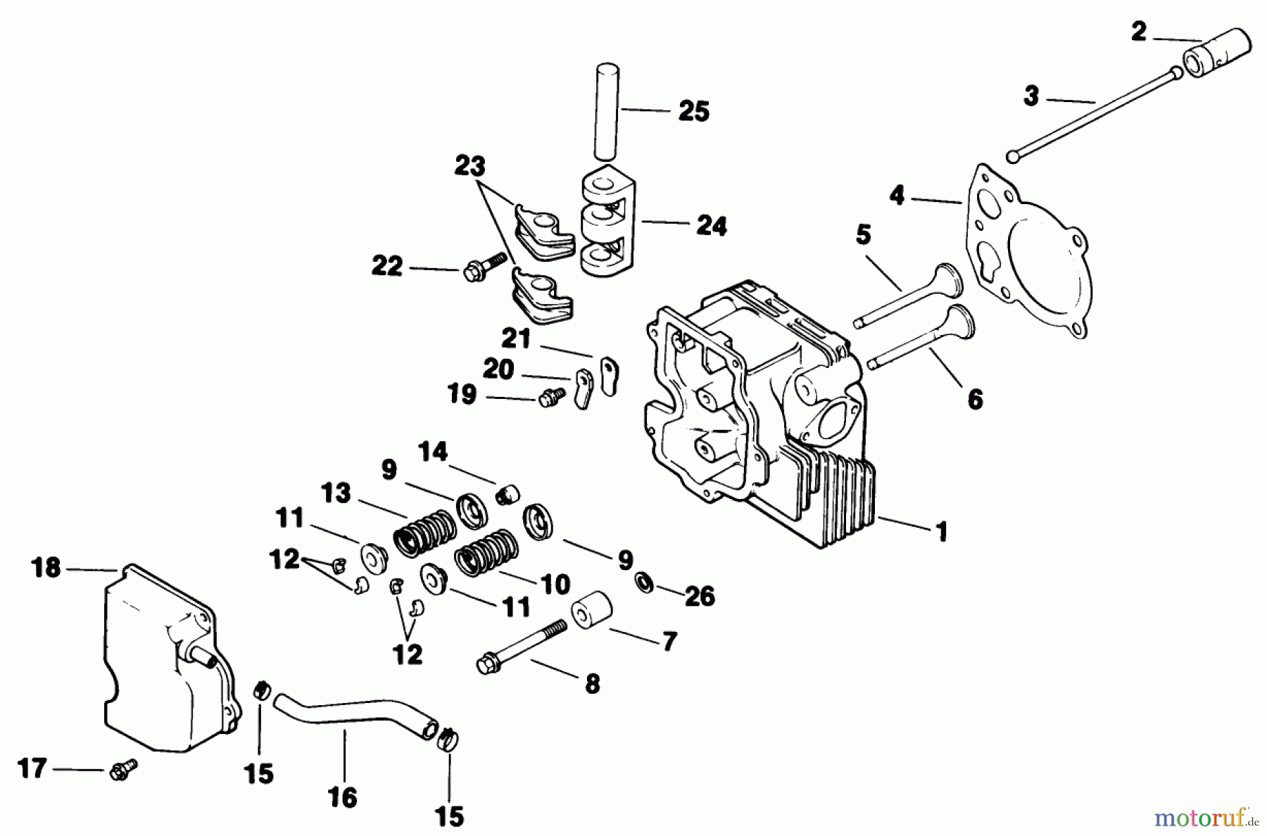 Toro Neu Mowers, Drive Unit Only 30175 - Toro Mid-Size Proline Gear Traction Unit, 14 hp, 1993 (39000001-39999999) CYLINDER HEAD/VALVE/BREATHER - ENGINE KOHLER MODEL NO. CV14T-1412