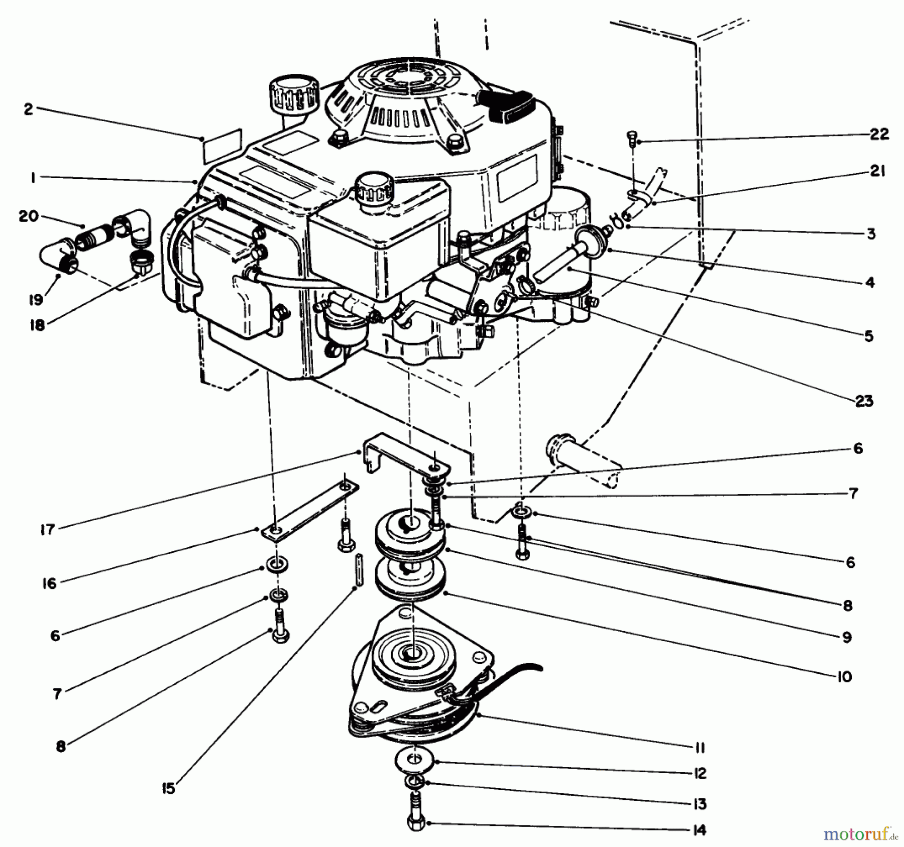 Toro Neu Mowers, Drive Unit Only 30175 - Toro Mid-Size Proline Gear Traction Unit, 14 hp, 1993 (39000001-39999999) ENGINE ASSEMBLY