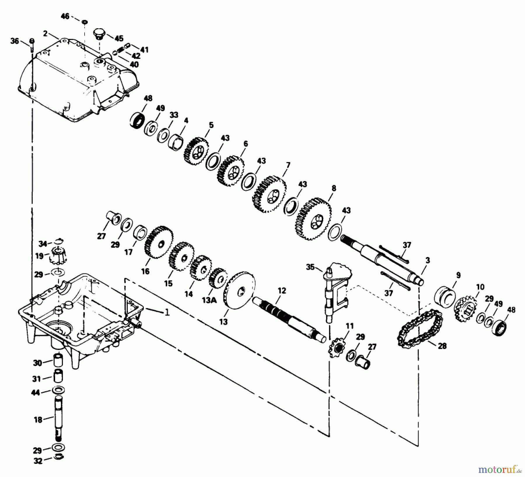 Toro Neu Mowers, Drive Unit Only 30180 - Toro Mid-Size Proline Gear Traction Unit, 16 hp, 1991 (100001-199999) PEERLESS TRANSMISSION MODEL NO. 700-039