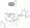 Toro 30180 - Mid-Size Proline Gear Traction Unit, 16 hp, 1992 (200001-299999) Ersatzteile BAFFLE & SHROUD-ENGINE MODEL NO. MV16S-TYPE 56519