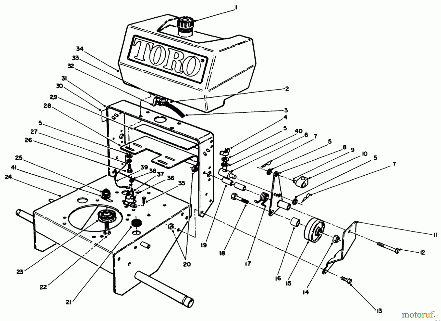  Toro Neu Mowers, Drive Unit Only 30180 - Toro Mid-Size Proline Gear Traction Unit, 16 hp, 1992 (200001-299999) FRAME ASSEMBLY