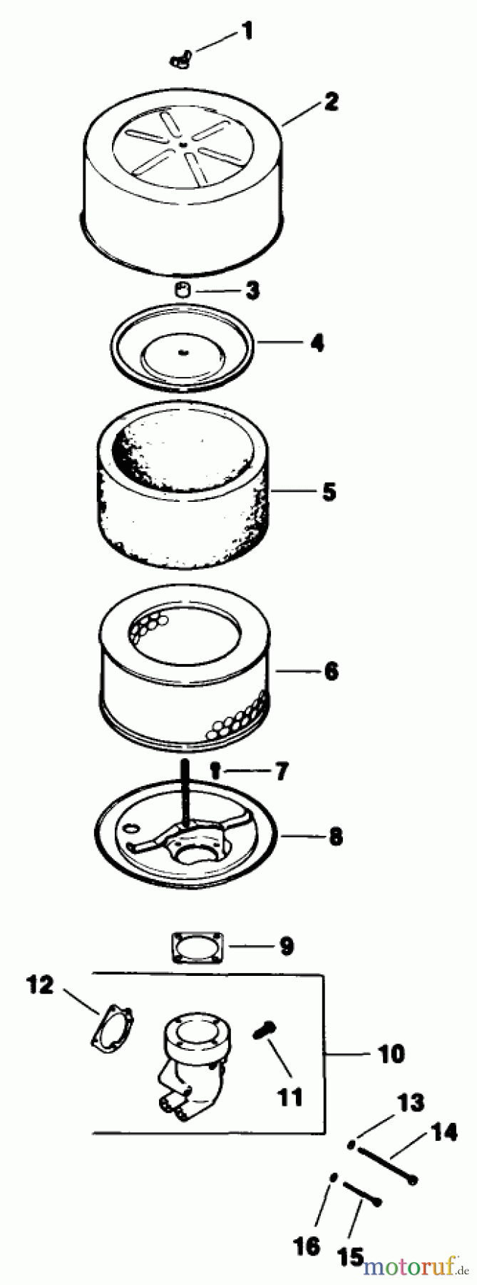  Toro Neu Mowers, Drive Unit Only 30180 - Toro Mid-Size Proline Gear Traction Unit, 16 hp, 1993 (390001-399999) AIR INTAKE-ENGINE MODEL NO. MV16S-TYPE 56519