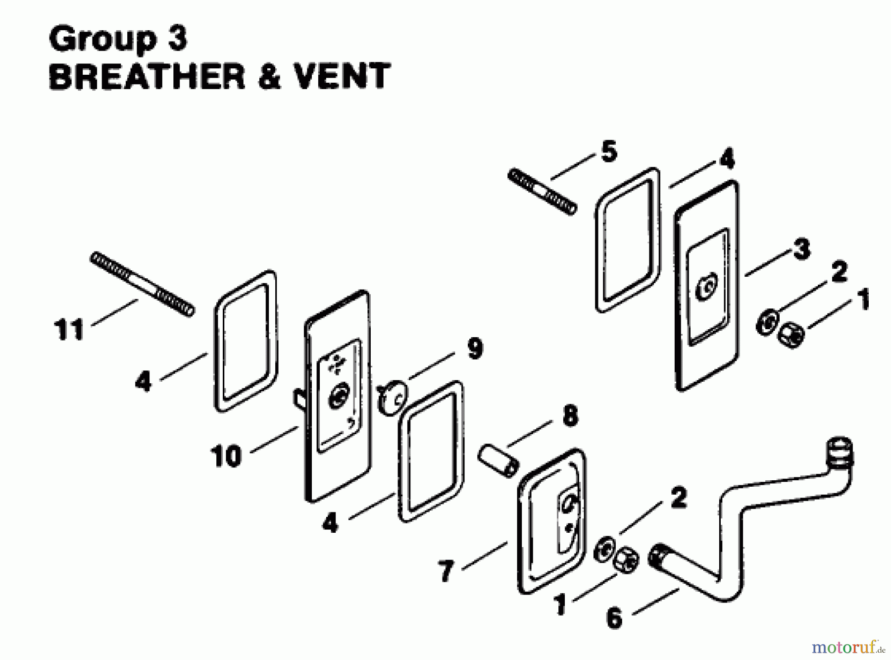 Toro Neu Mowers, Drive Unit Only 30180 - Toro Mid-Size Proline Gear Traction Unit, 16 hp, 1994 (490001-490730) ENGINE KOHLER MODEL NO. MV16S-TYPE PS56519 BREATHER & VENT GROUP 3