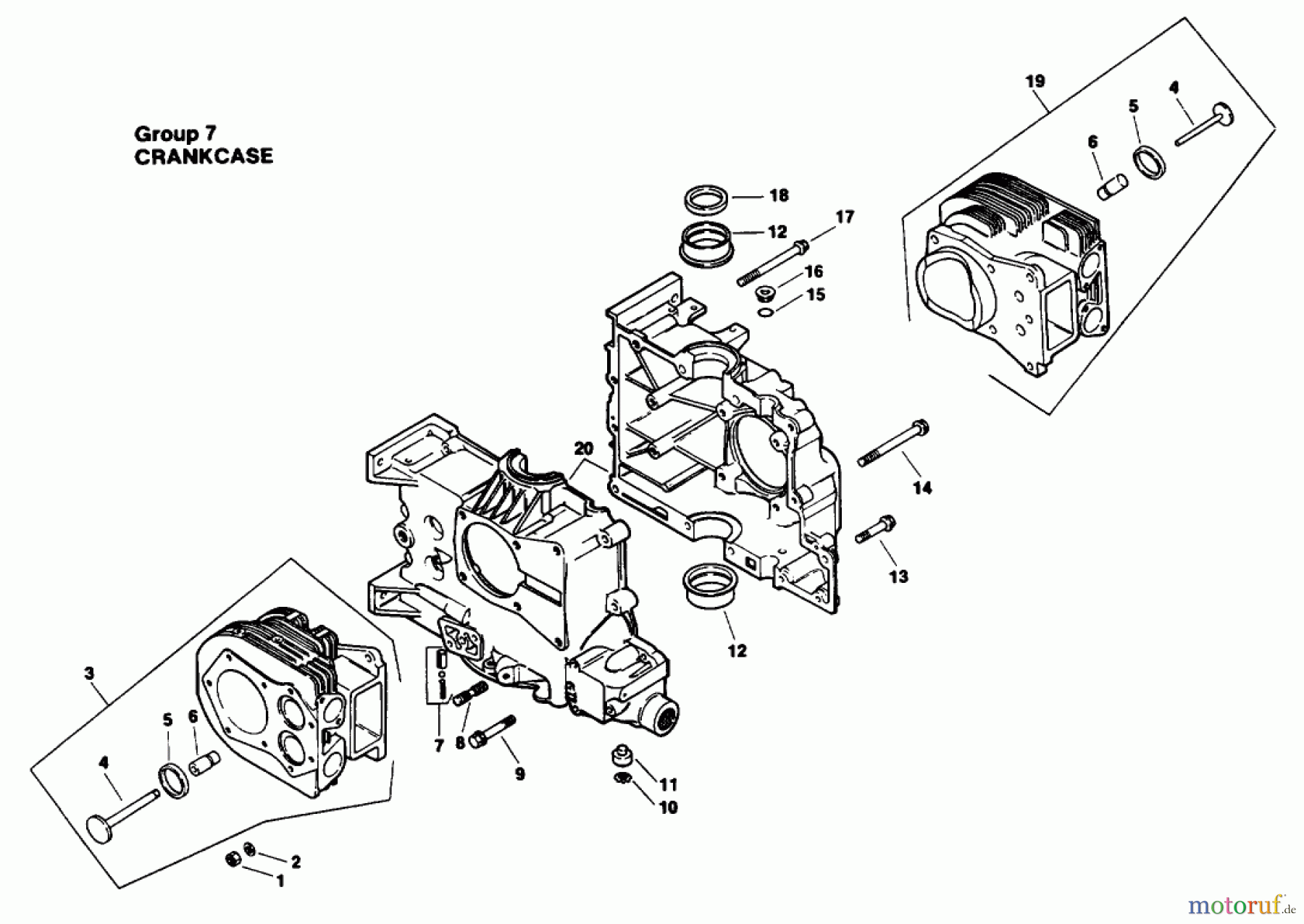  Toro Neu Mowers, Drive Unit Only 30180 - Toro Mid-Size Proline Gear Traction Unit, 16 hp, 1994 (490001-490730) ENGINE KOHLER MODEL NO. MV16S-TYPE PS56519 CRANKCASE GROUP 7