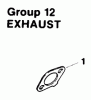 Toro 30180 - Mid-Size Proline Gear Traction Unit, 16 hp, 1994 (490001-490730) Ersatzteile ENGINE KOHLER MODEL NO. MV16S-TYPE PS56519 EXHAUST GROUP 12