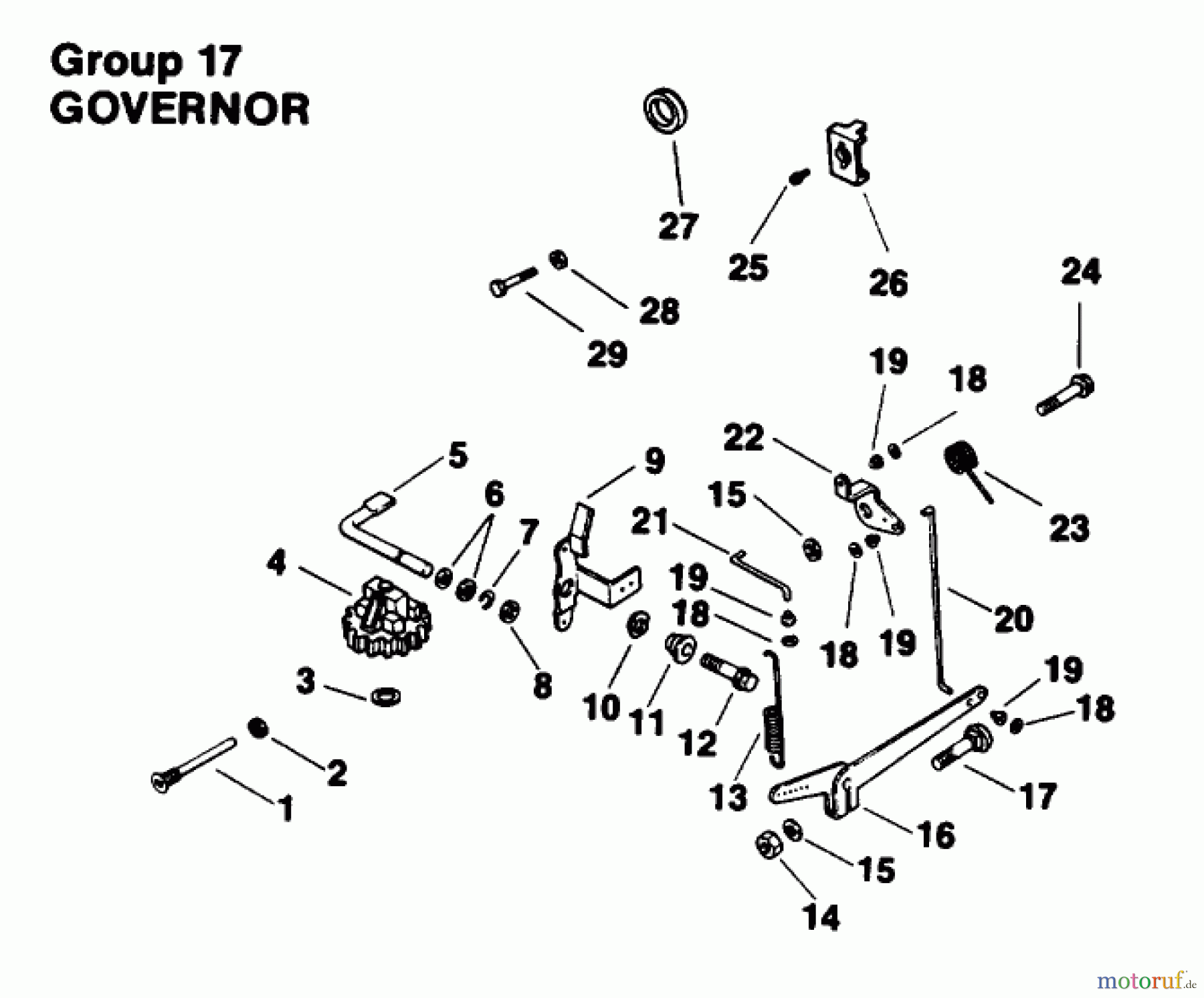 Toro Neu Mowers, Drive Unit Only 30180 - Toro Mid-Size Proline Gear Traction Unit, 16 hp, 1994 (490001-490730) ENGINE KOHLER MODEL NO. MV16S-TYPE PS56519 GOVERNOR GROUP 17