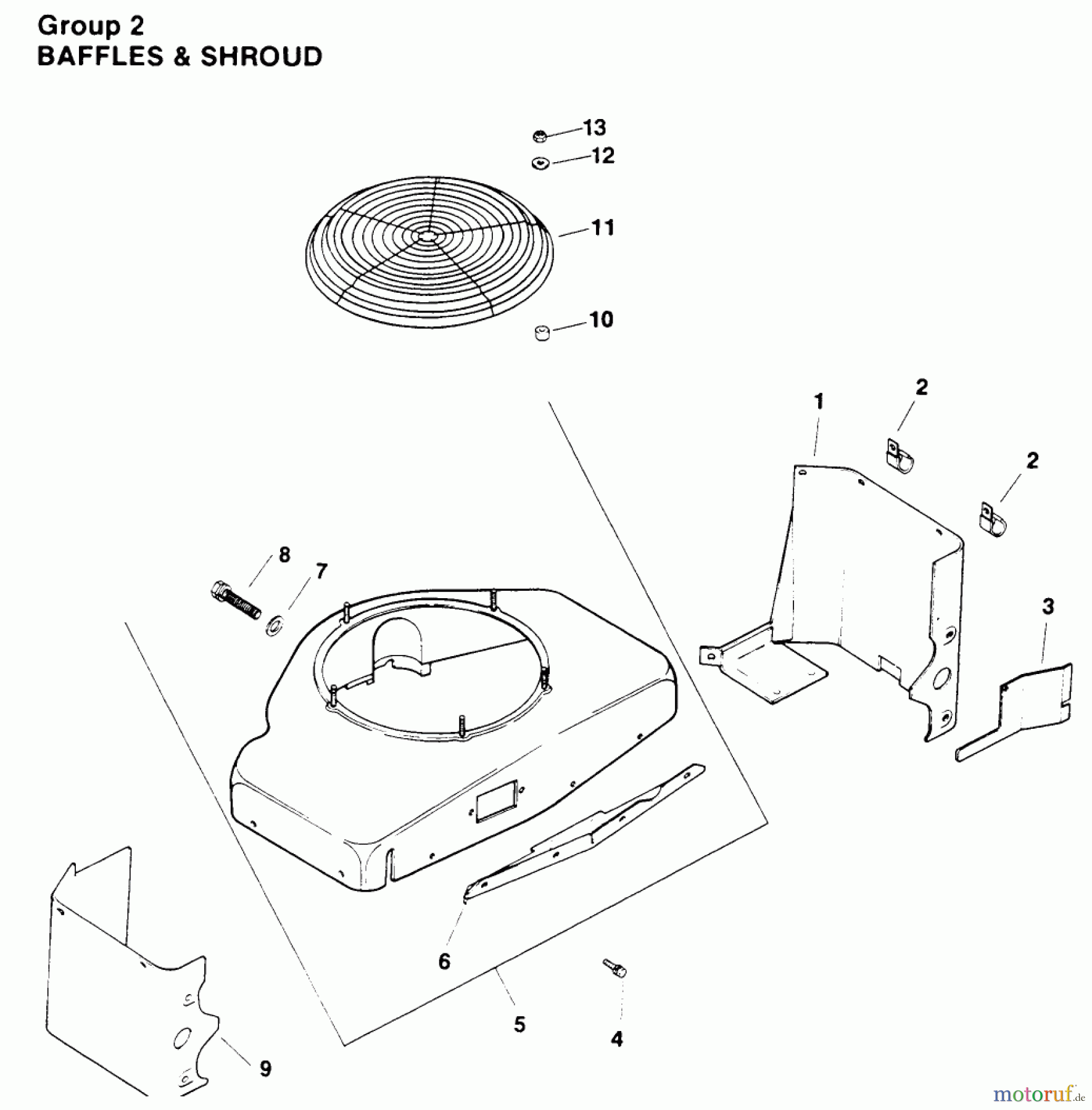 Toro Neu Mowers, Drive Unit Only 30180 - Toro Mid-Size Proline Gear Traction Unit, 16 hp, 1994 (490731-499999) BAFFLE & SHROUD-ENGINE KOHLER MODEL NO. MV16S-TYPE PS56519