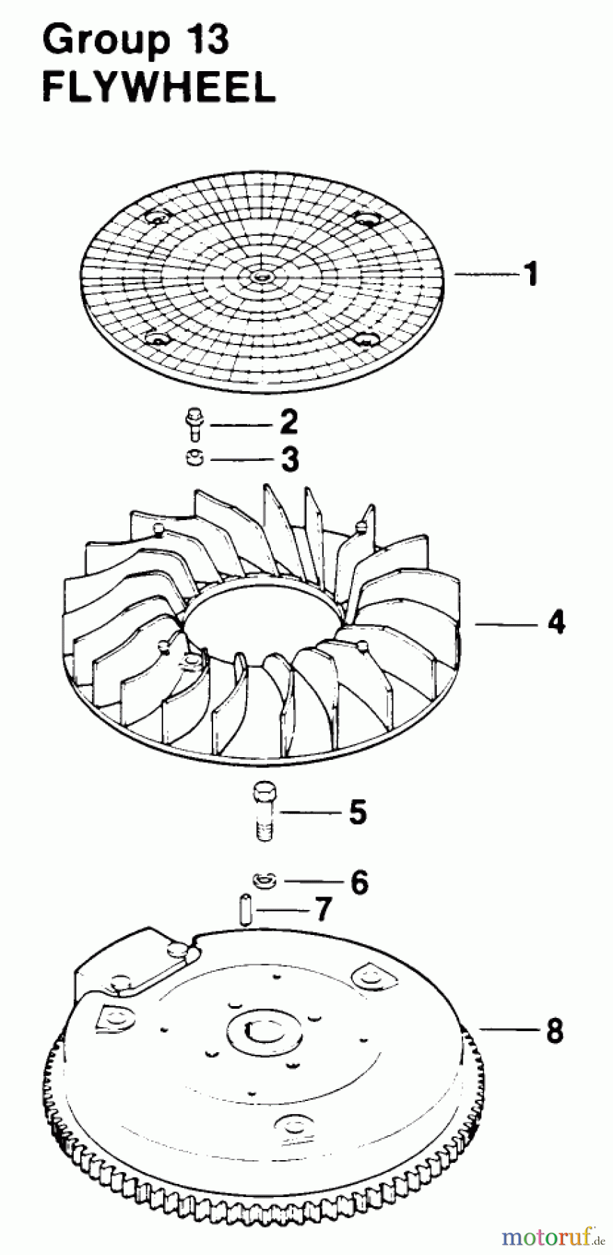 Toro Neu Mowers, Drive Unit Only 30180 - Toro Mid-Size Proline Gear Traction Unit, 16 hp, 1994 (490731-499999) FLYWHEEL-ENGINE KOHLER MODEL NO. MV16S-TYPE PS56519