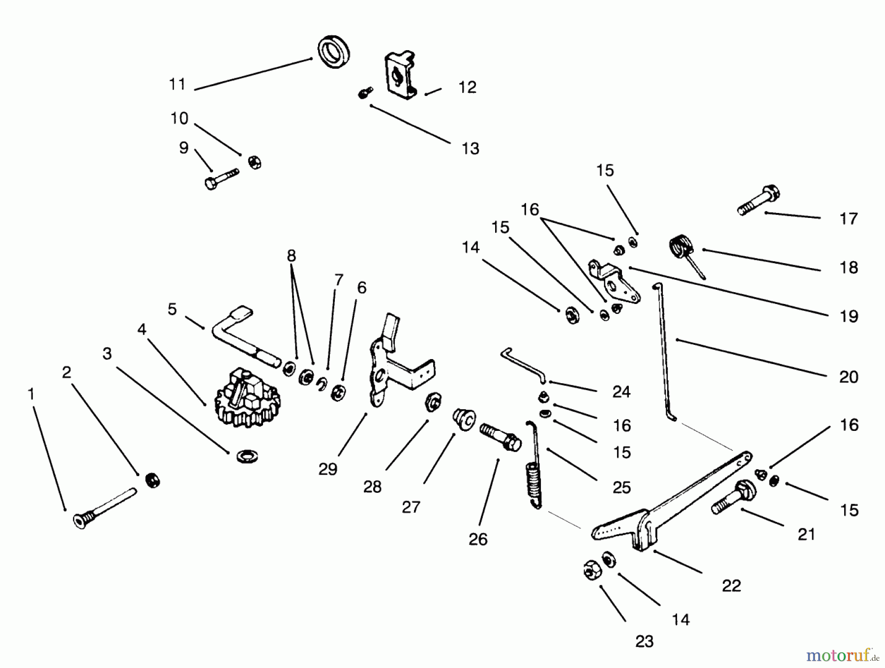 Toro Neu Mowers, Drive Unit Only 30180 - Toro Mid-Size Proline Gear Traction Unit, 16 hp, 1995 (590001-599999) GOVERNORENGINE KOHLER MODEL NO. MV16S-TYPE PS56519
