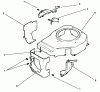 Toro 30185 - Mid-Size Proline Hydro Traction Unit, 14 hp, 1991 (10000001-19999999) Ersatzteile BLOWER HOUSING & BAFFLE-ENGINE KOHLER MODEL NO. CV14 S-1429